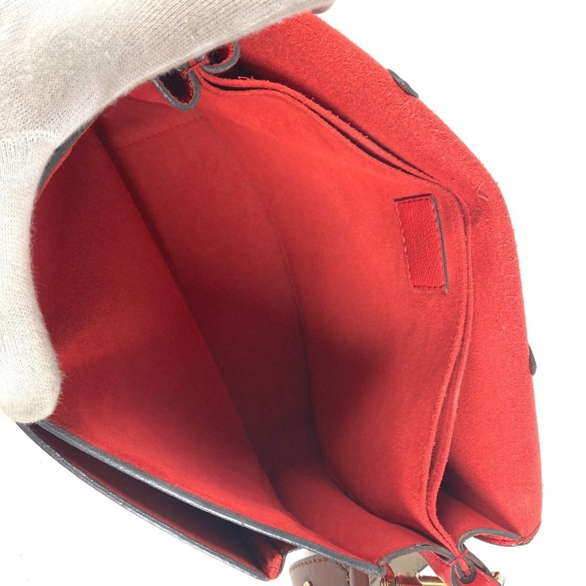 Louis Vuitton Brown Red Color Monogram Handbag Shoulder Bag Tote Bag (Pre-Owned)