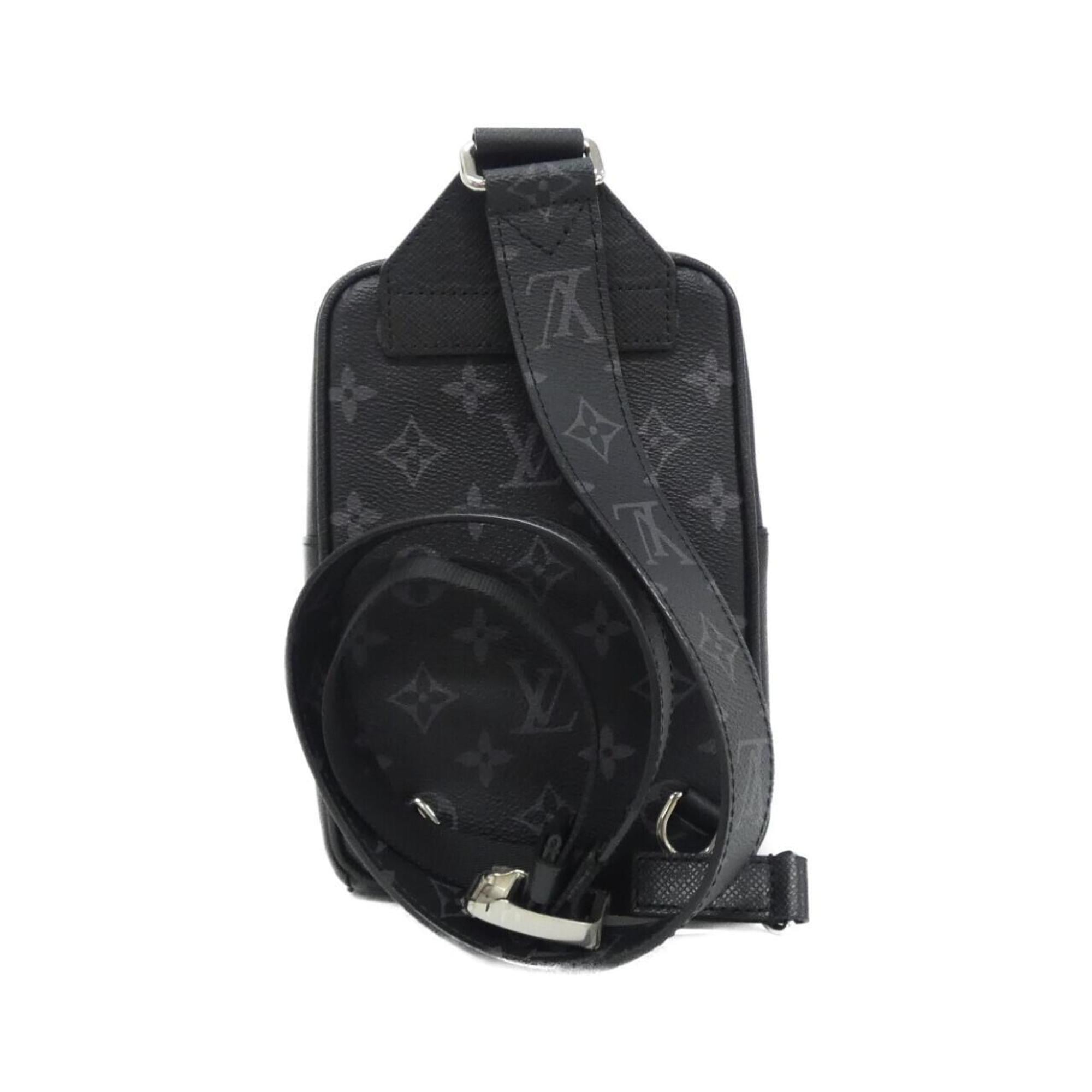 Louis Vuitton Taigarama Black Coated Canvas Leather Shoulder Bag (Pre-Owned)