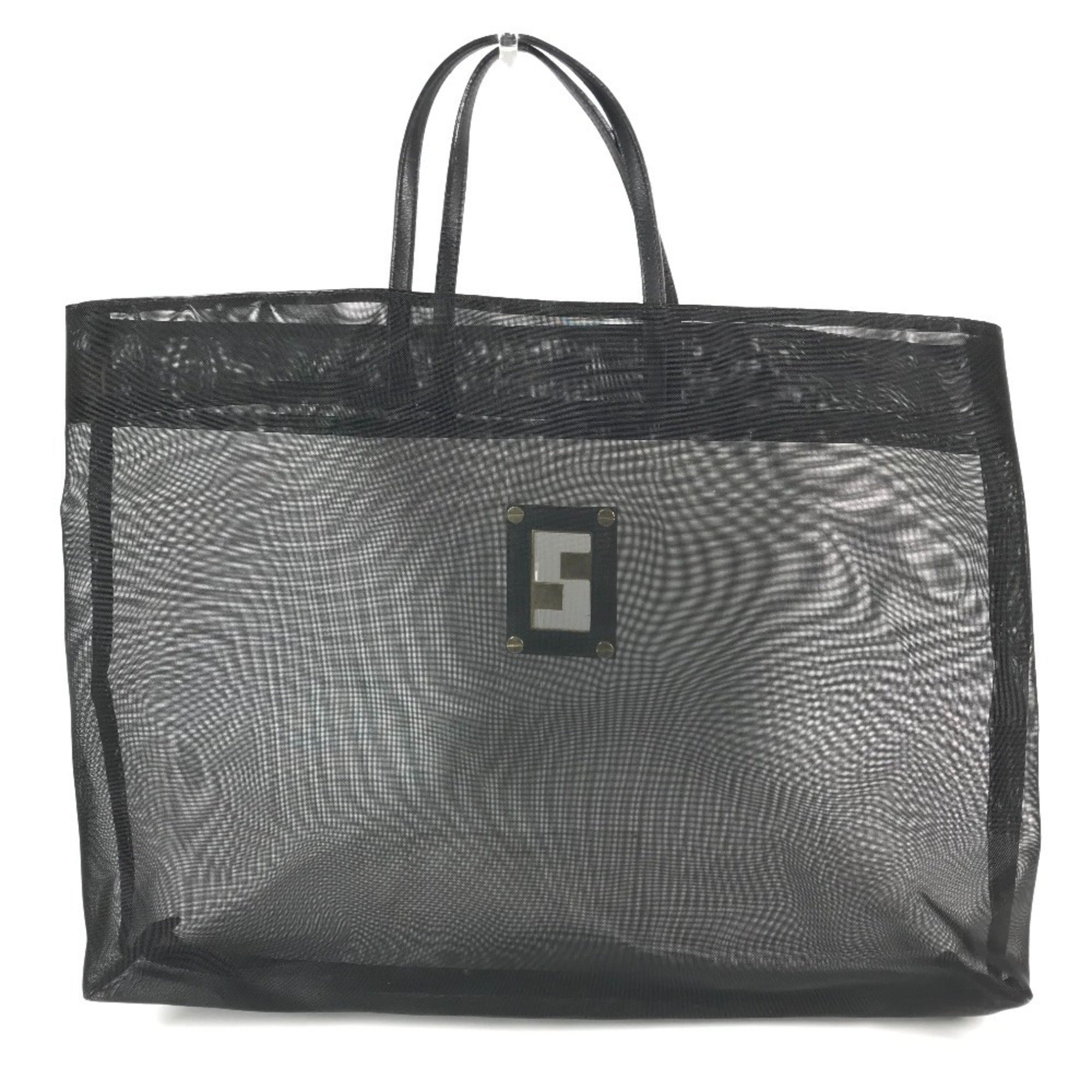 Fendi Black Nylon Mesh Beach Bag Tote Bag (Pre-Owned)