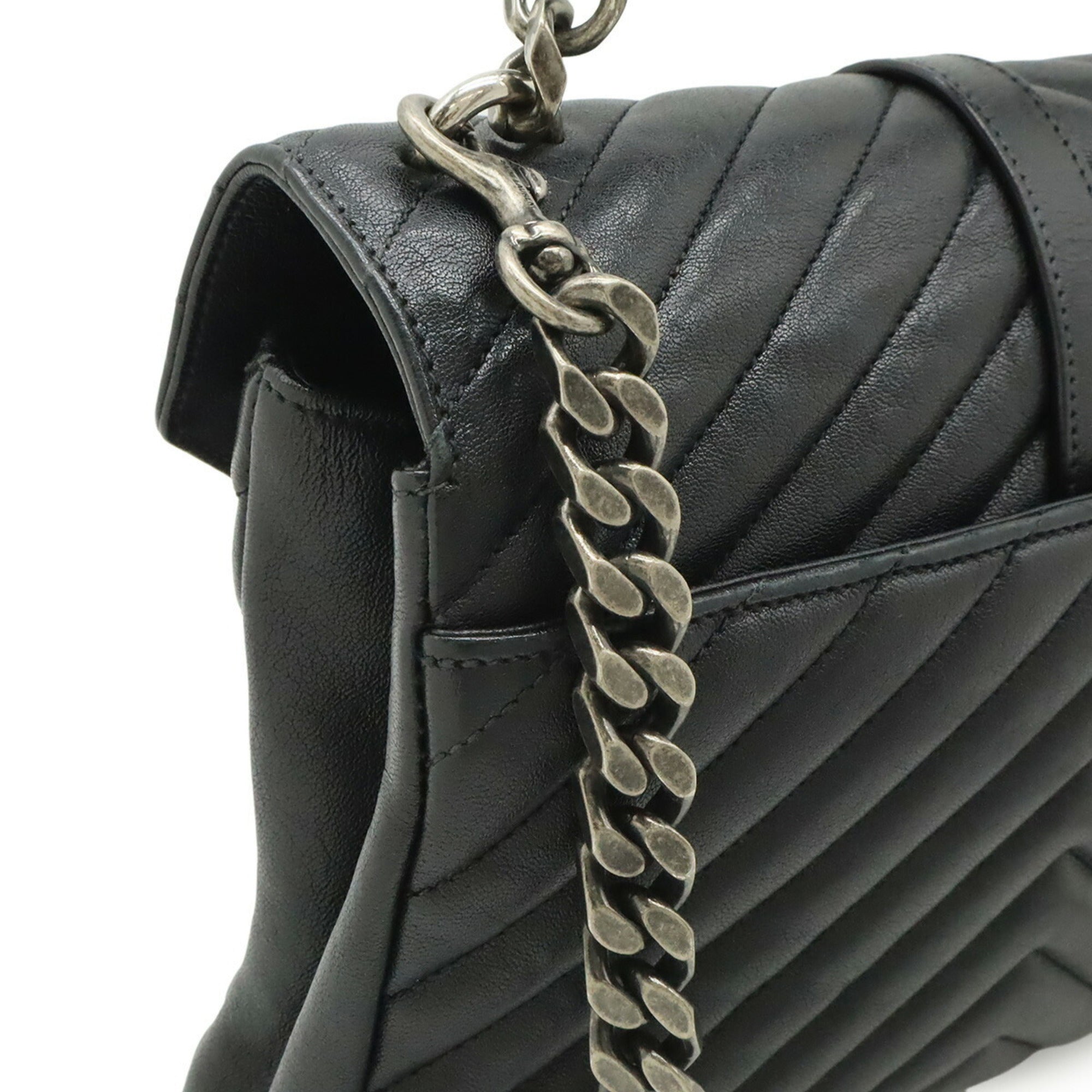 Yves Saint Laurent Black Leather Handbag Shoulder Bag (Pre-Owned)
