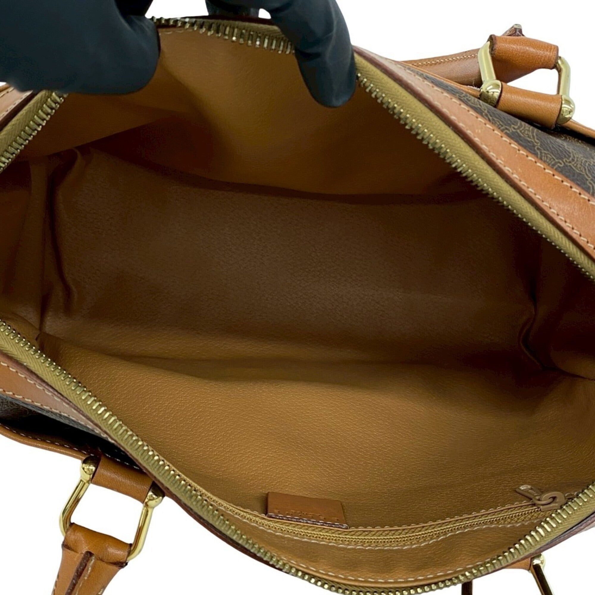 Celine Brown Pvc Leather Boston Bag Handbag (Pre-Owned)