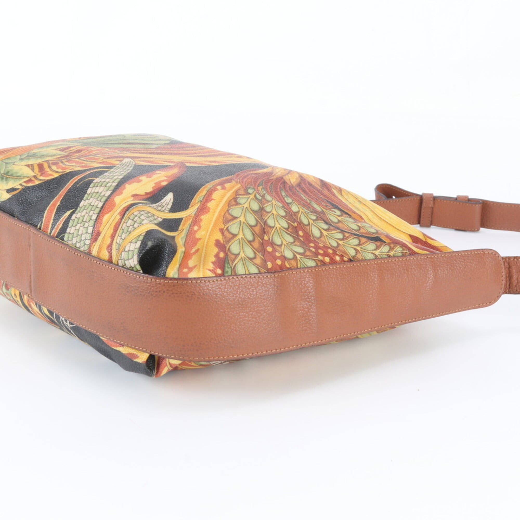 Salvatore Ferragamo Multi-Color Leather Coated Canvas Crossbody Bag Shoulder Bag (Pre-Owned)