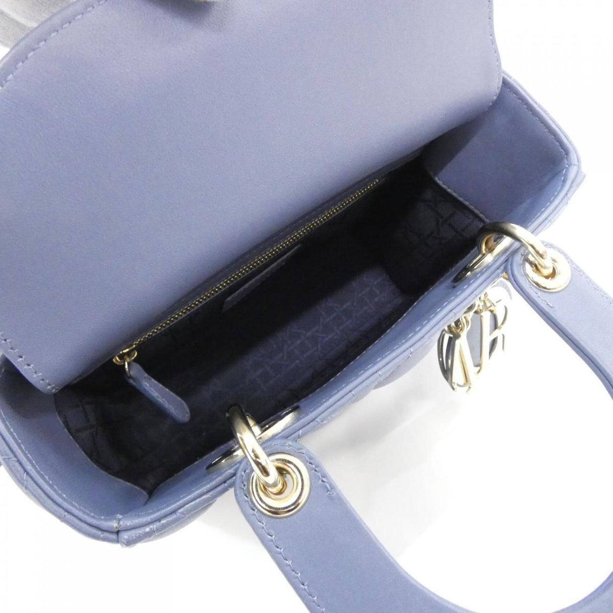 Christian Dior Lady Dior Blue Leather Handbag (Pre-Owned)