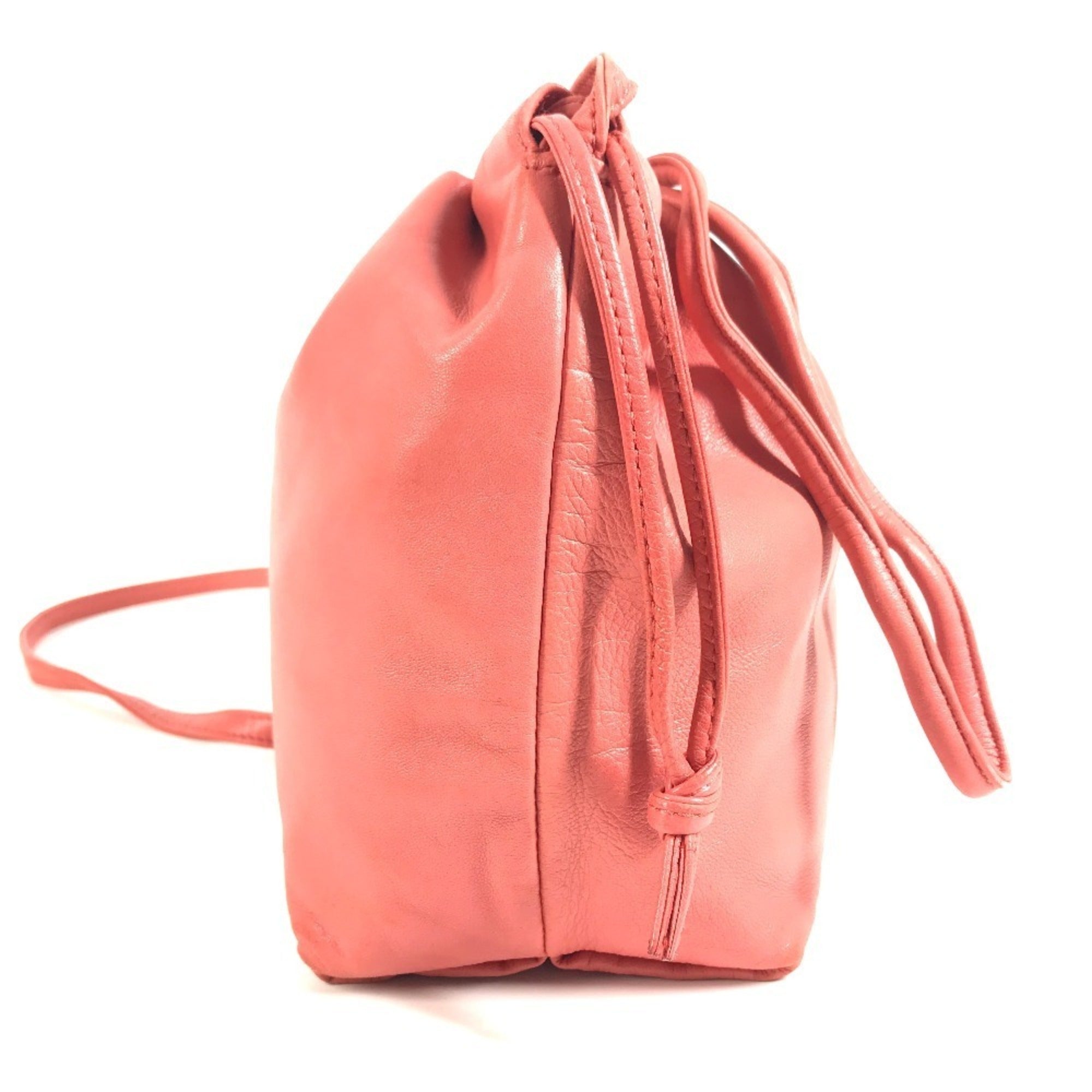 Loewe Pink Red Color Nappa Leather Leather Pochette Shoulder Bag (Pre-Owned)