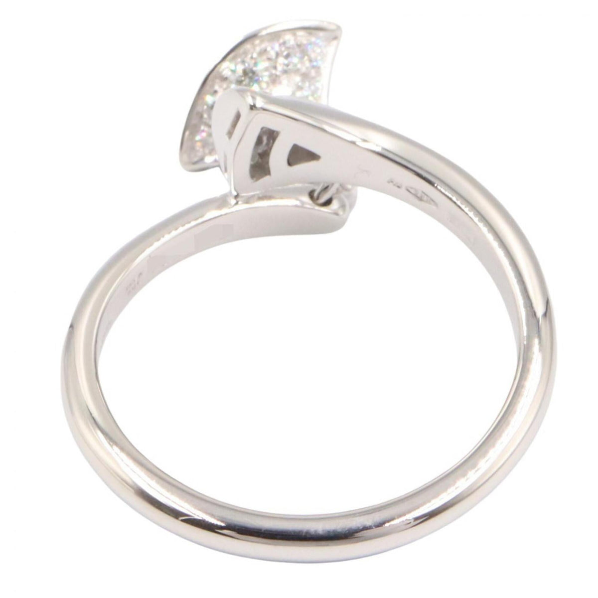 Bvlgari Silver Clear White Gold (18K) Band Ring (Pre-Owned)