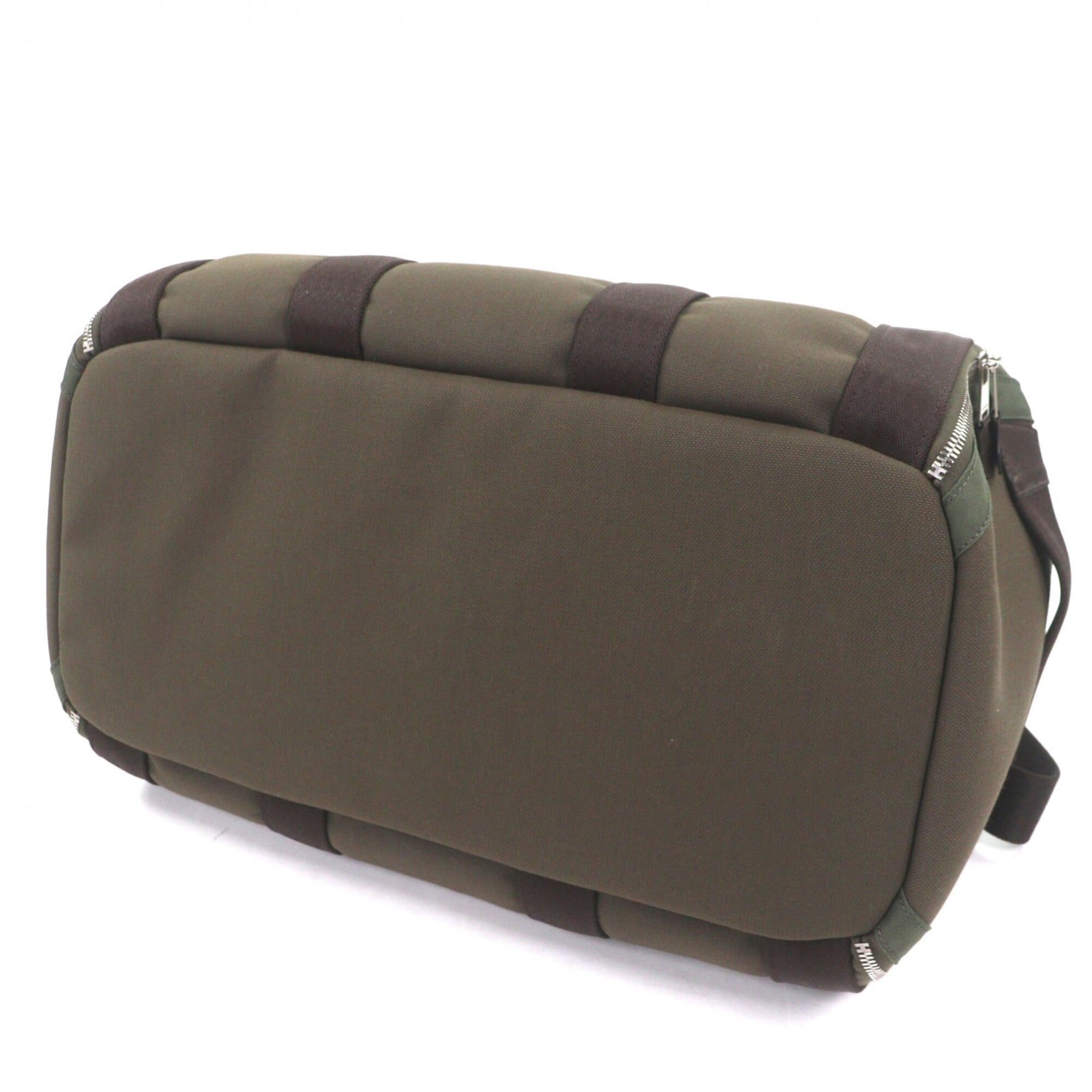 Hermes Khaki Brown Leather Boston Bag (Pre-Owned)