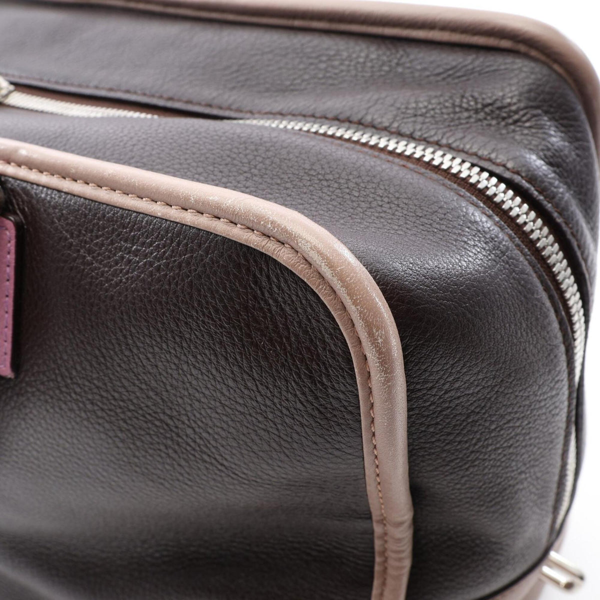 Loewe Beige Brown Purple Leather Handbag (Pre-Owned)
