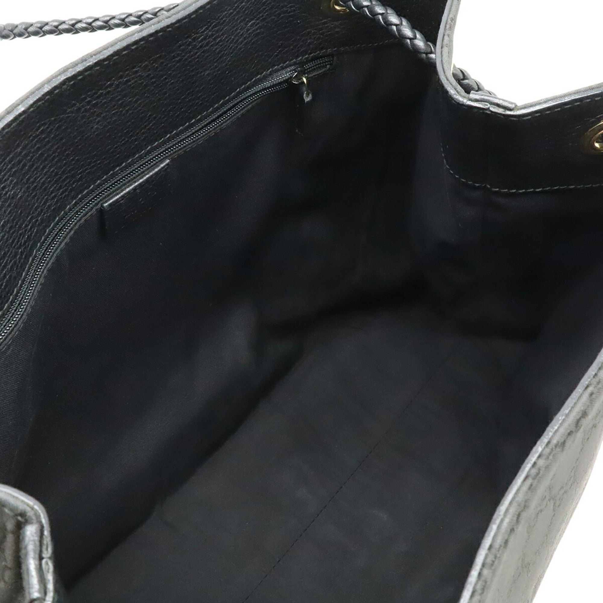 Gucci Black Nylon Leather Shoulder Bag Tote Bag (Pre-Owned)