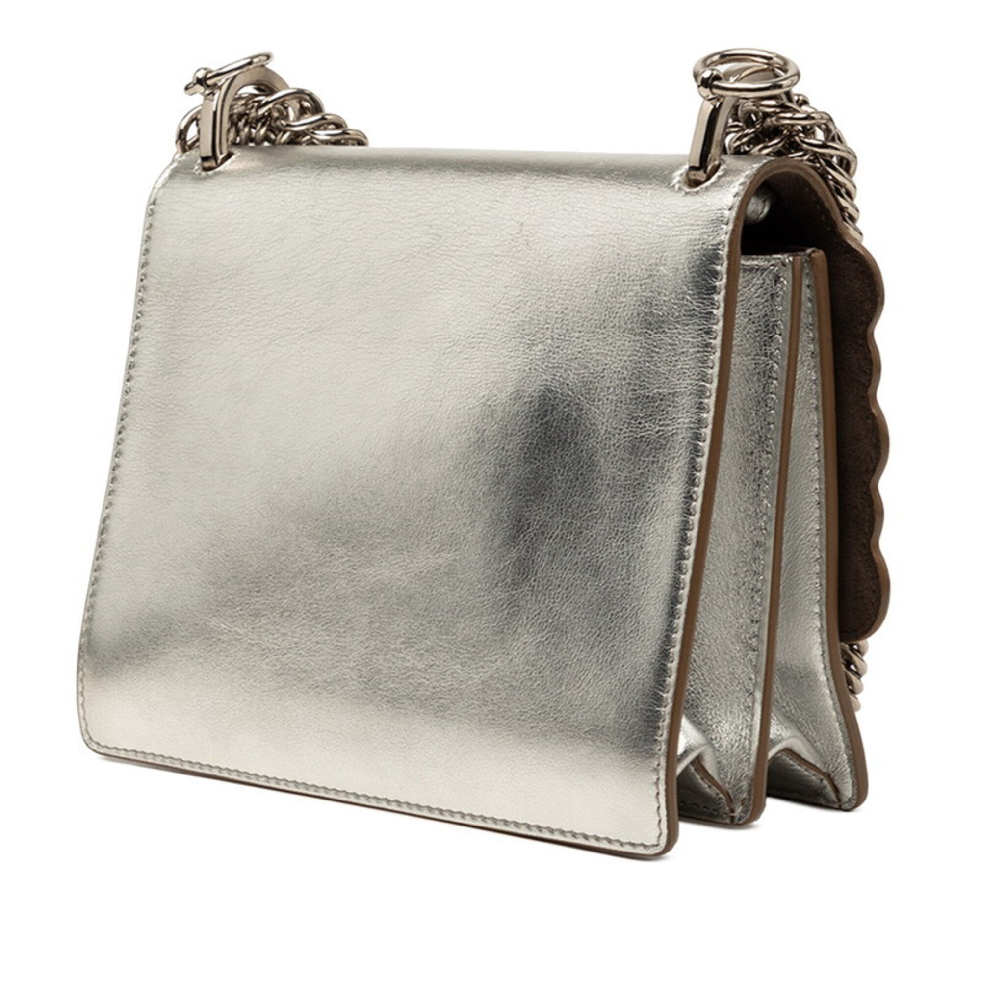 Fendi Silver Leather Shoulder Bag (Pre-Owned)