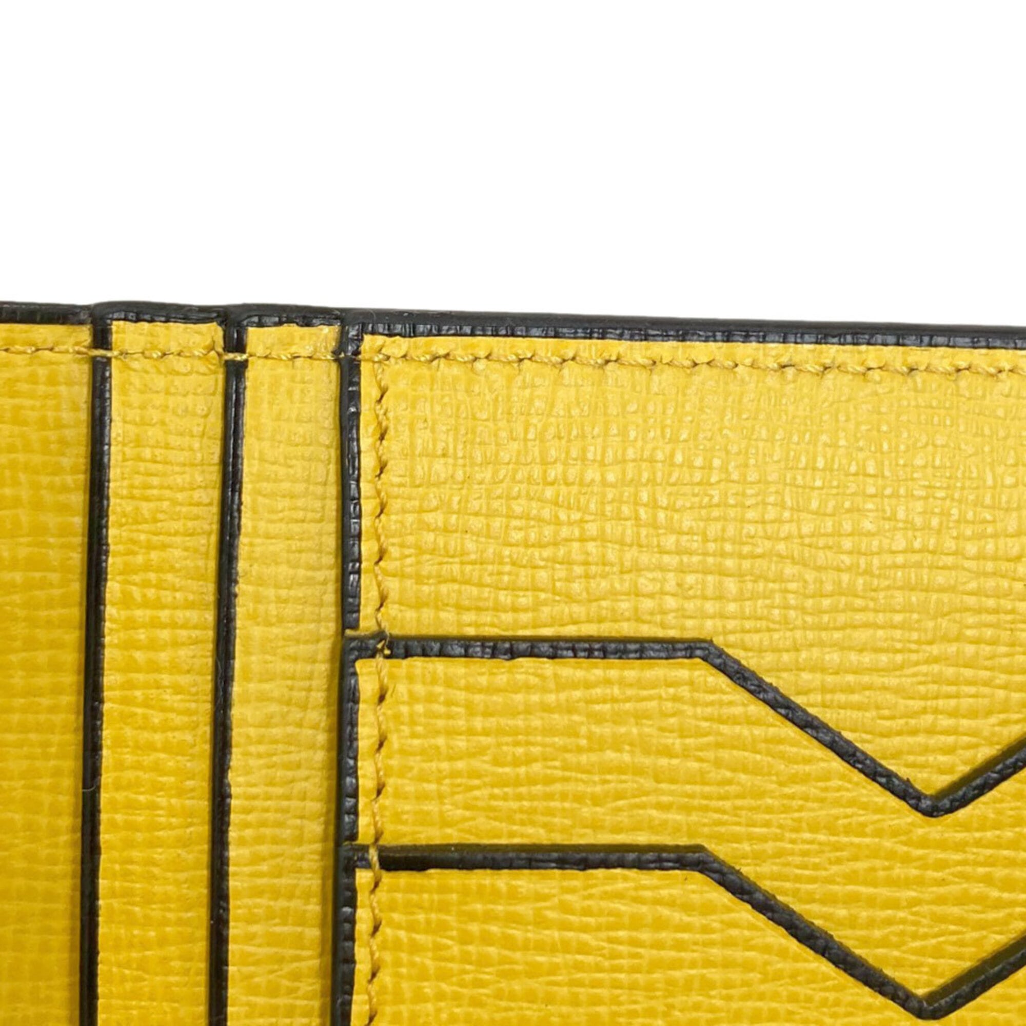Valextra Yellow Leather Long Wallet (Bi-Fold) (Pre-Owned)