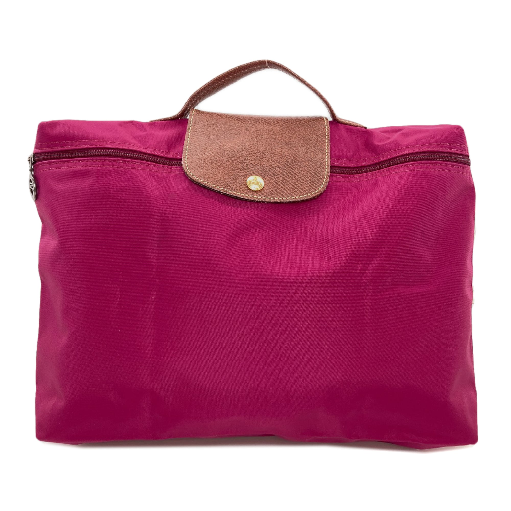 Longchamp Red Color Nylon Handbag (Pre-Owned)