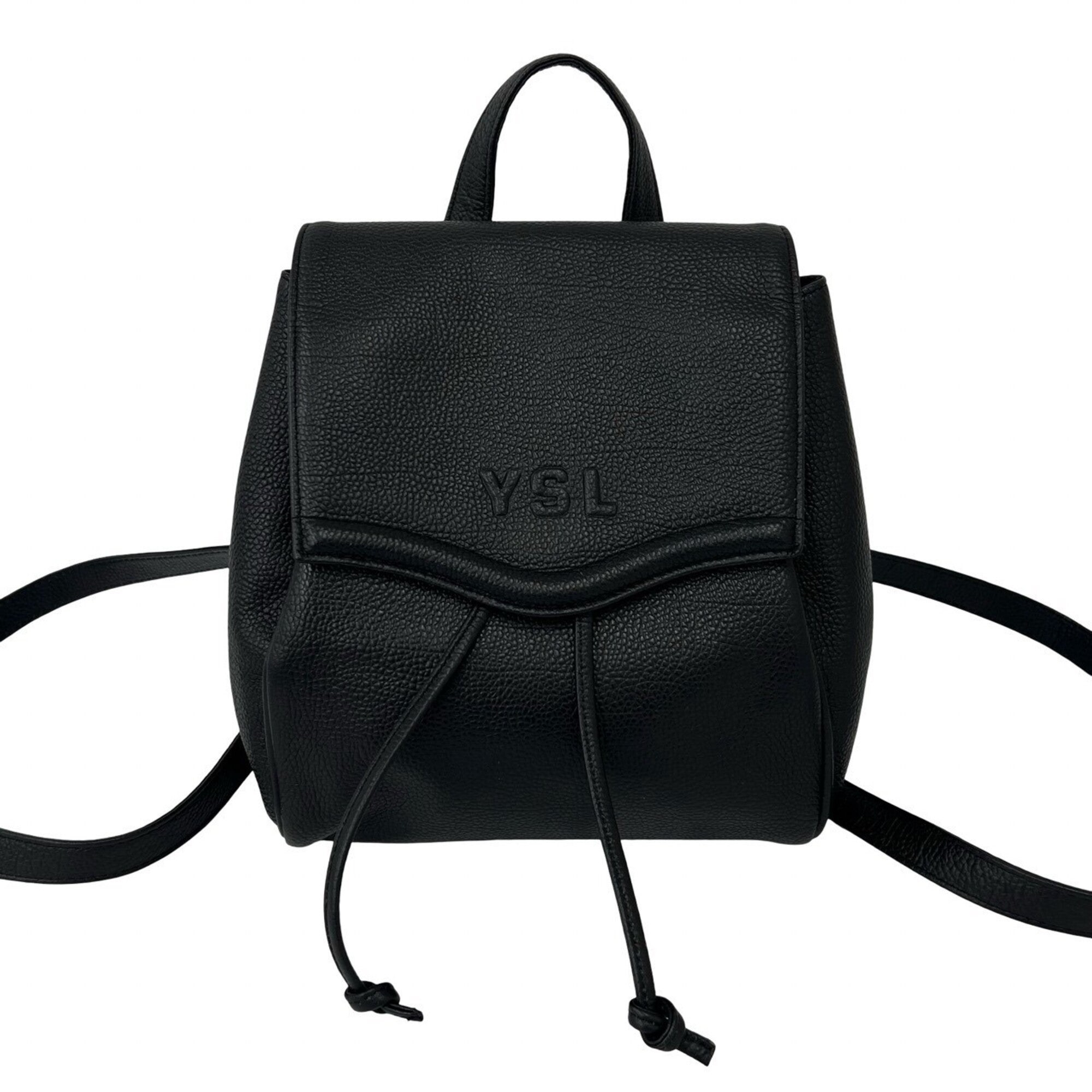 Yves Saint Laurent Black Leather Backpack (Pre-Owned)