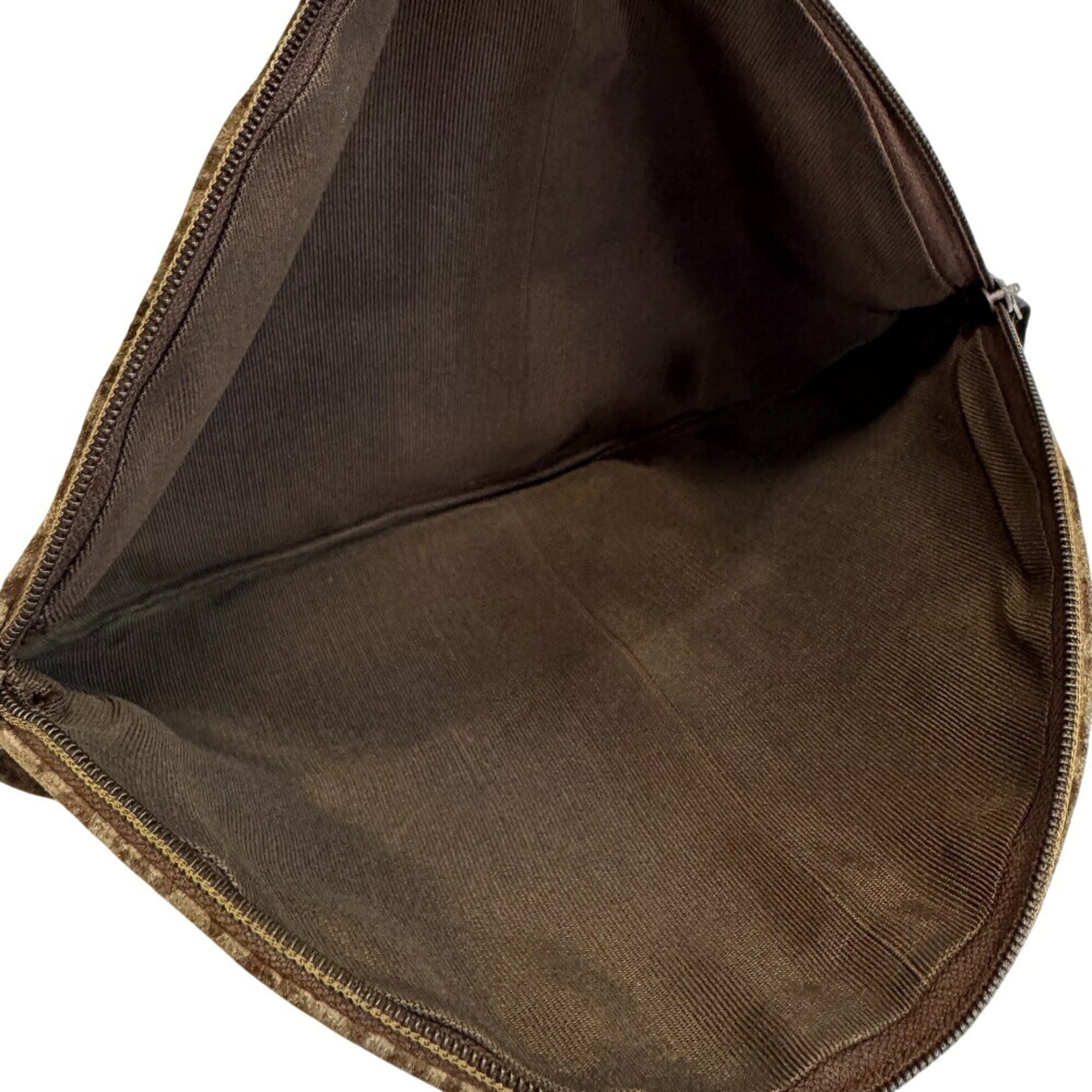 Fendi Brown Suede Clutch Bag Pouch (Pre-Owned)