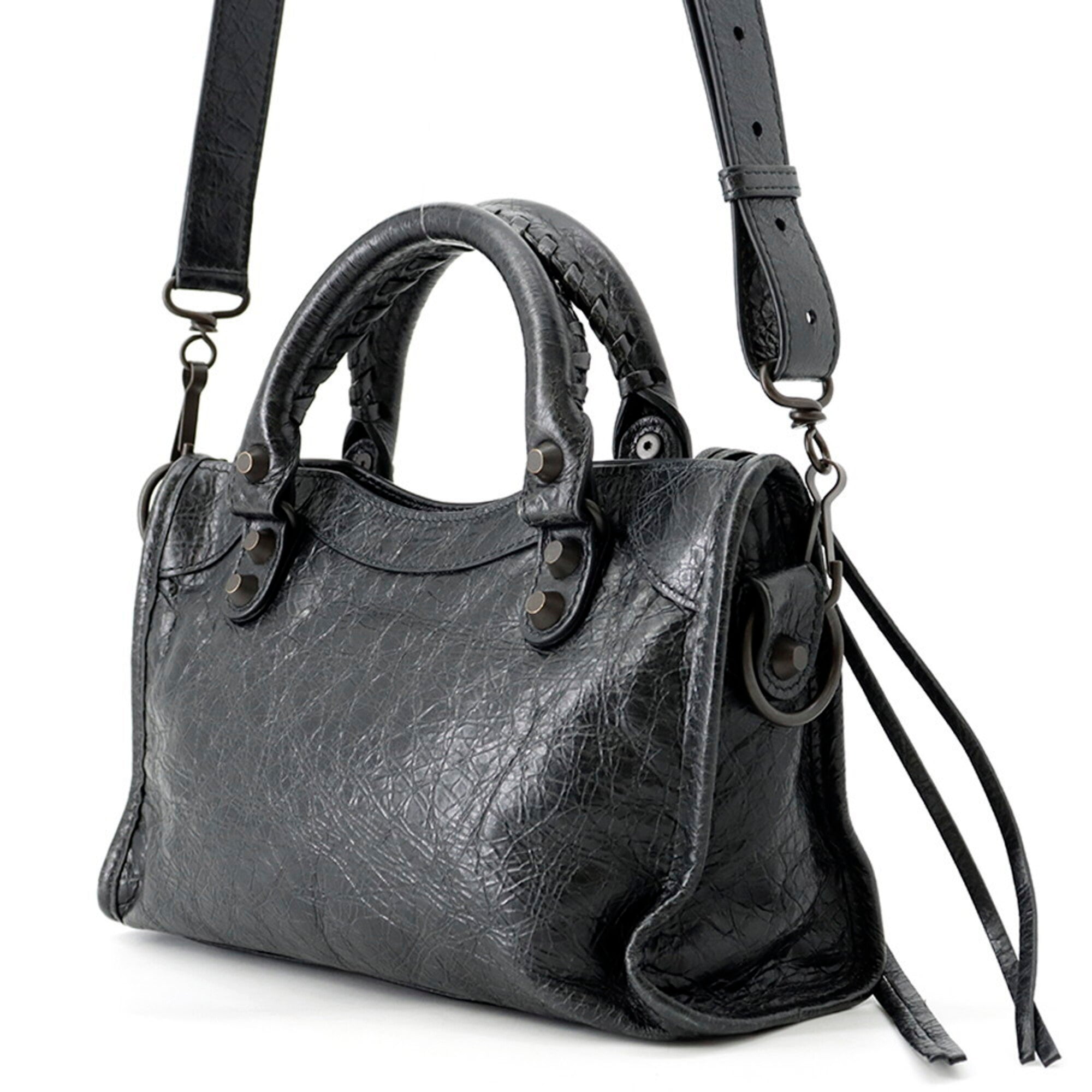 Balenciaga Black Leather Shoulder Bag (Pre-Owned)