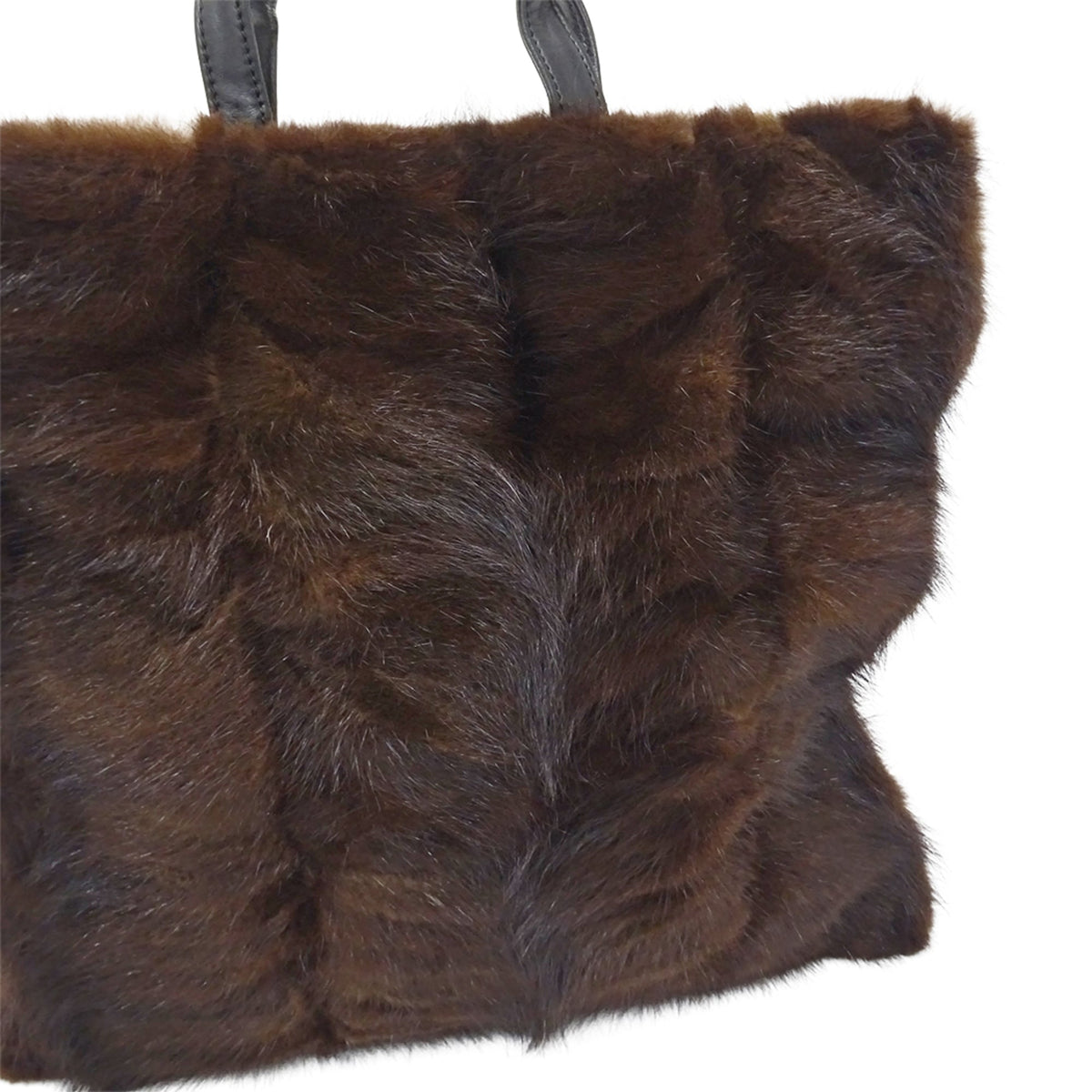 Loewe Brown Fur Leather Handbag Tote Bag (Pre-Owned)