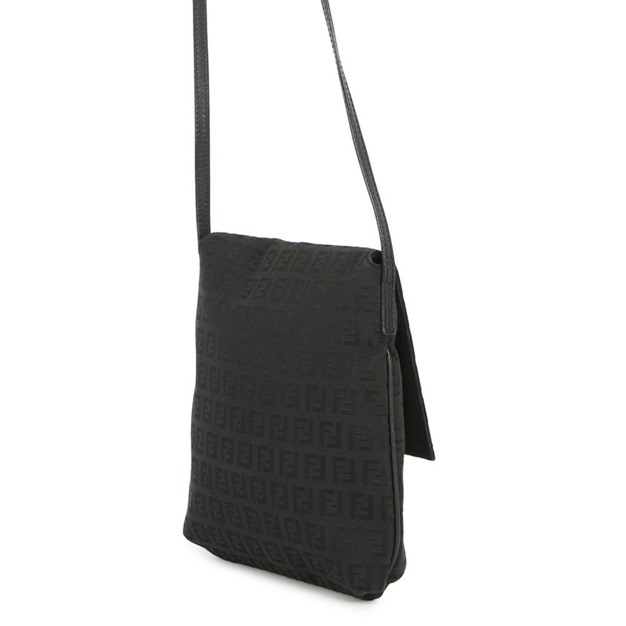 Fendi Black Zucchino Handbag Shoulder Bag (Pre-Owned)