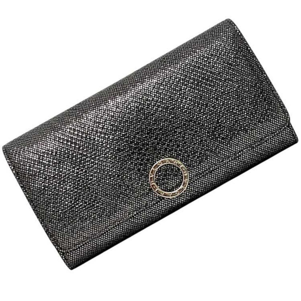 Bvlgari Bvlgari Bvlgari Silver Leather Long Wallet (Bi-Fold) (Pre-Owned)