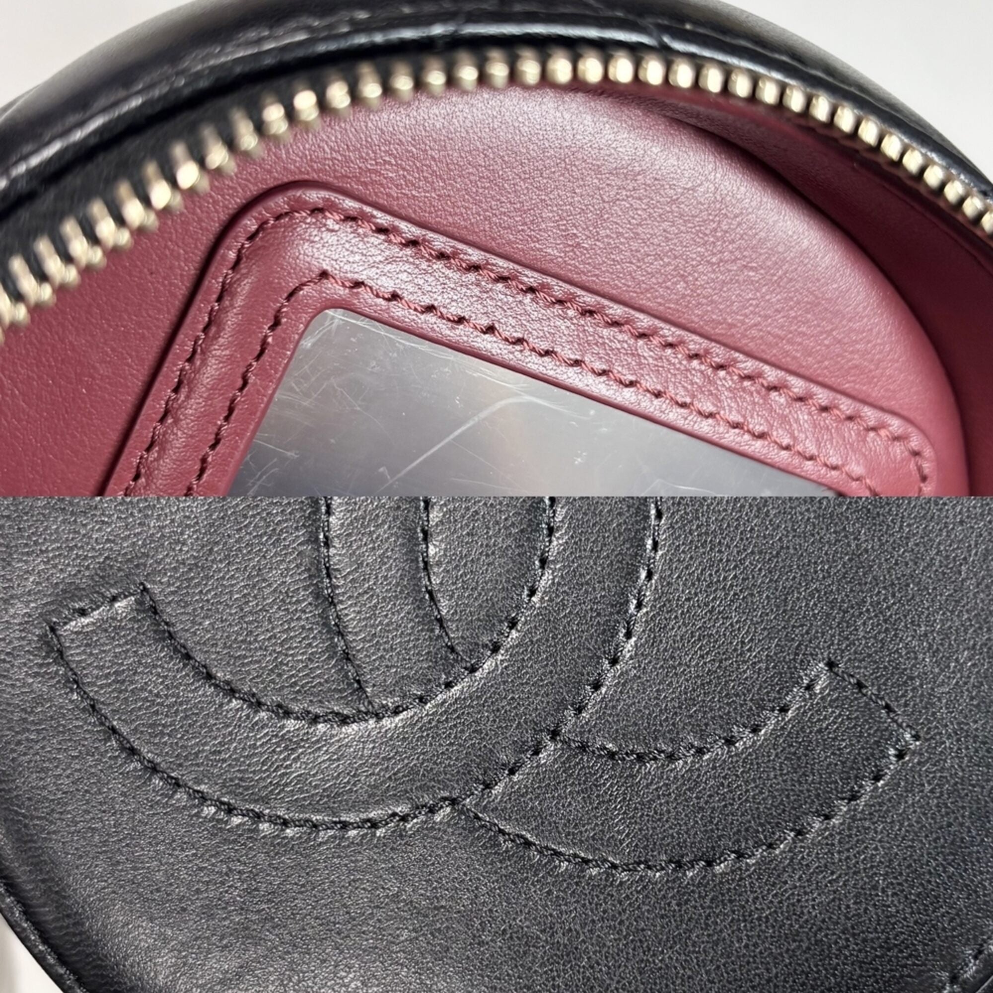 Chanel Matelasse Black Leather Shoulder Bag Vanity Bag (Pre-Owned)