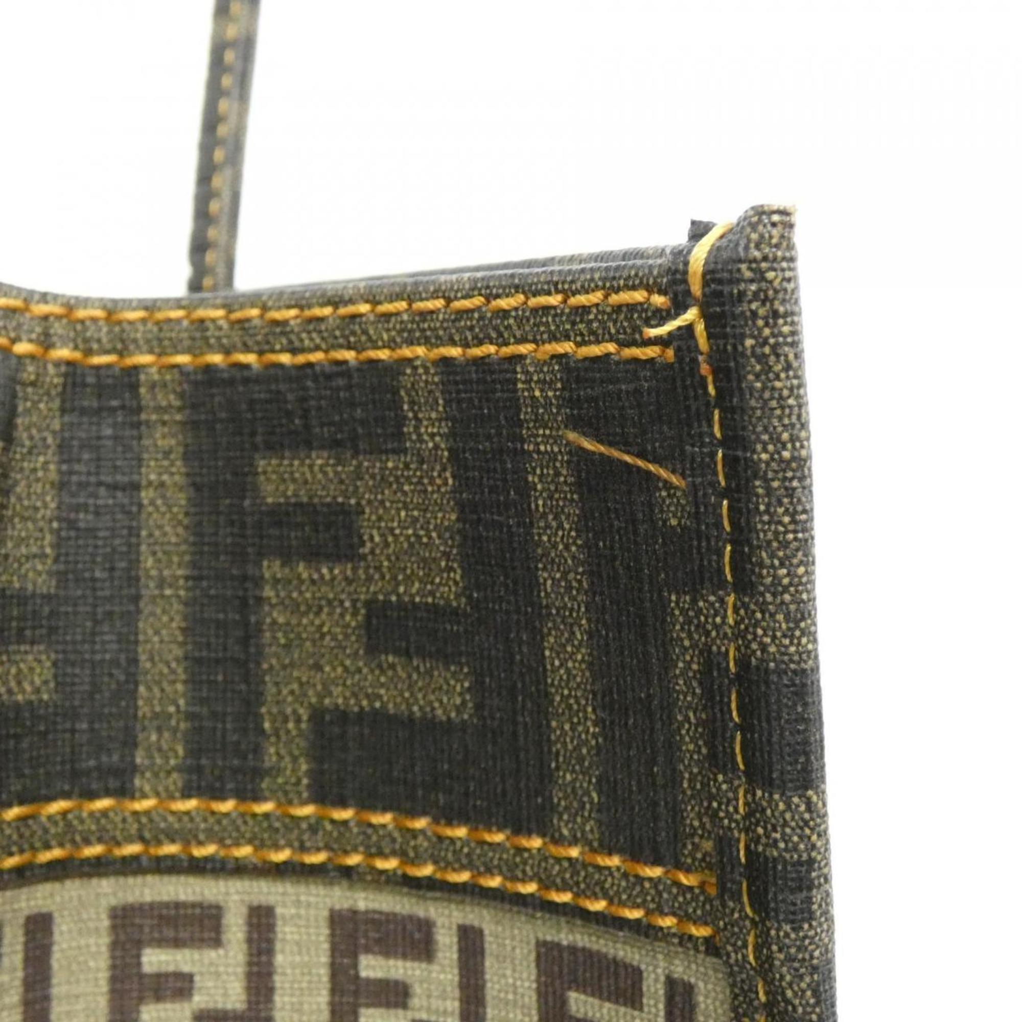 Fendi Beige Coated Canvas Leather Handbag (Pre-Owned)