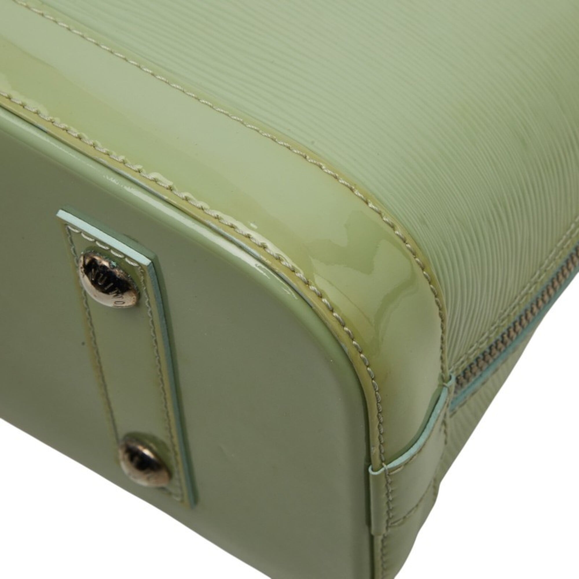 Louis Vuitton Green Patent Leather Handbag Shoulder Bag (Pre-Owned)