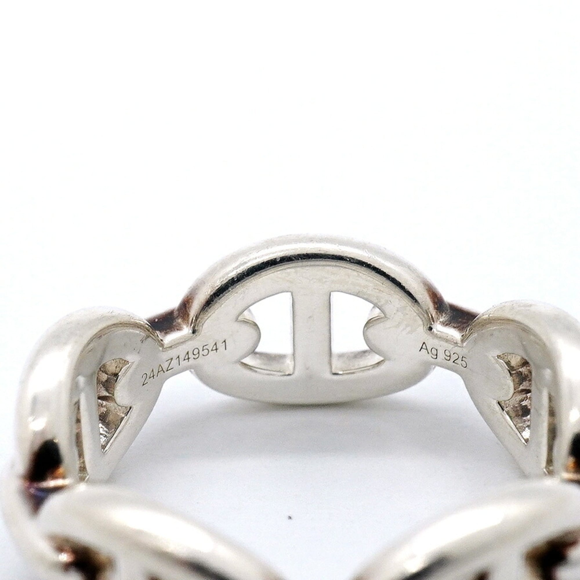 Hermes Silver 925 Band Ring (Pre-Owned)