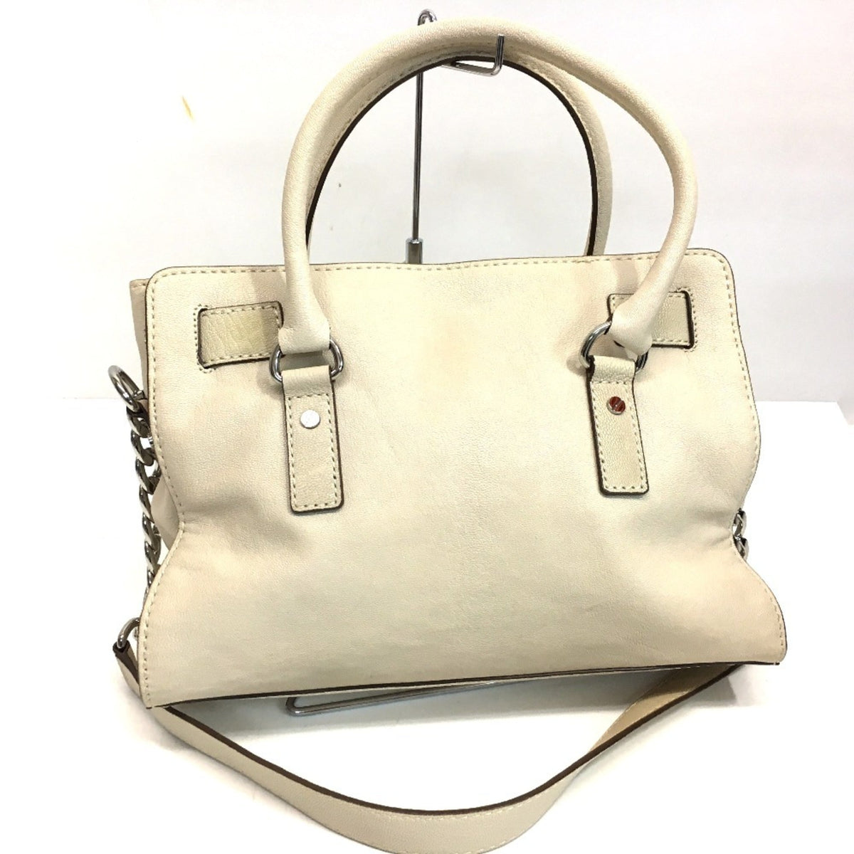 Michael Kors Off-White Leather Handbag Shoulder Bag Tote Bag (Pre-Owned)
