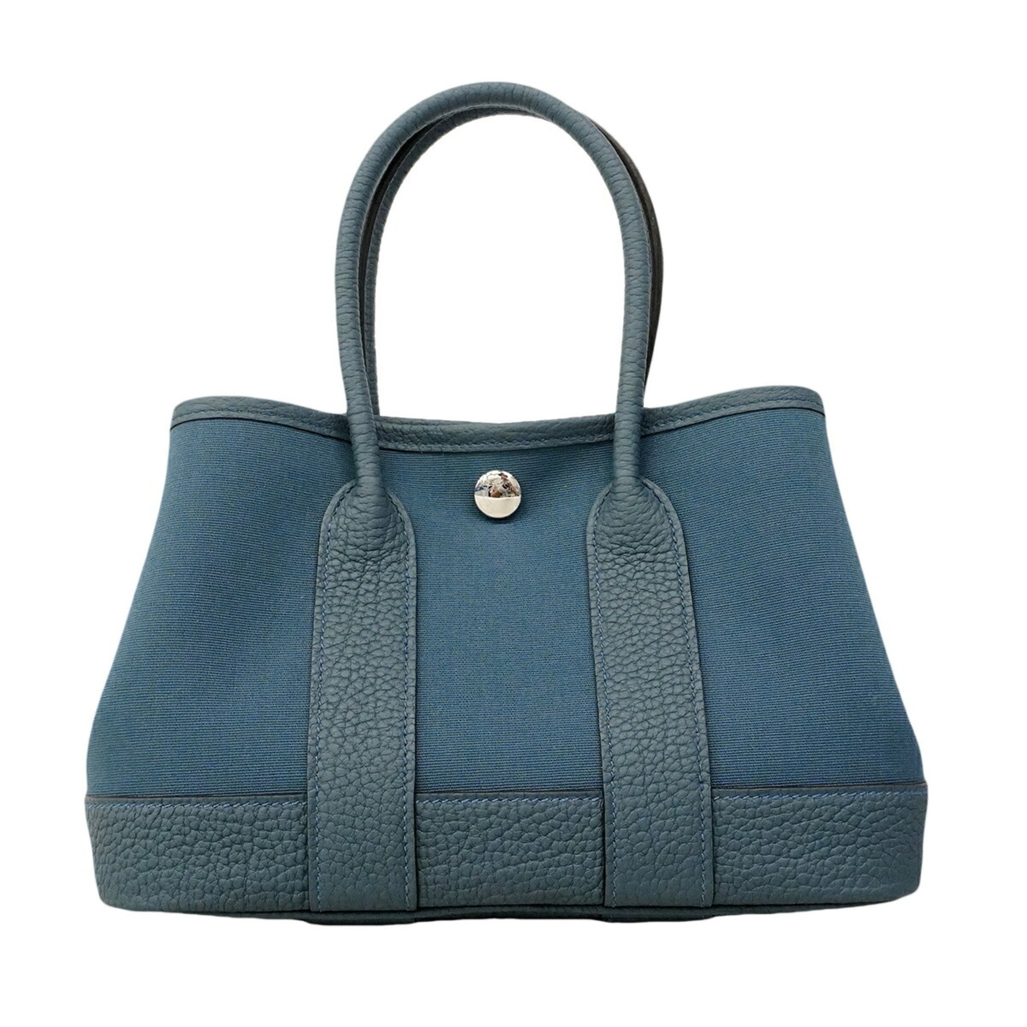 Hermes Blue Toile Officier Negonda Leather Tote Bag (Pre-Owned)