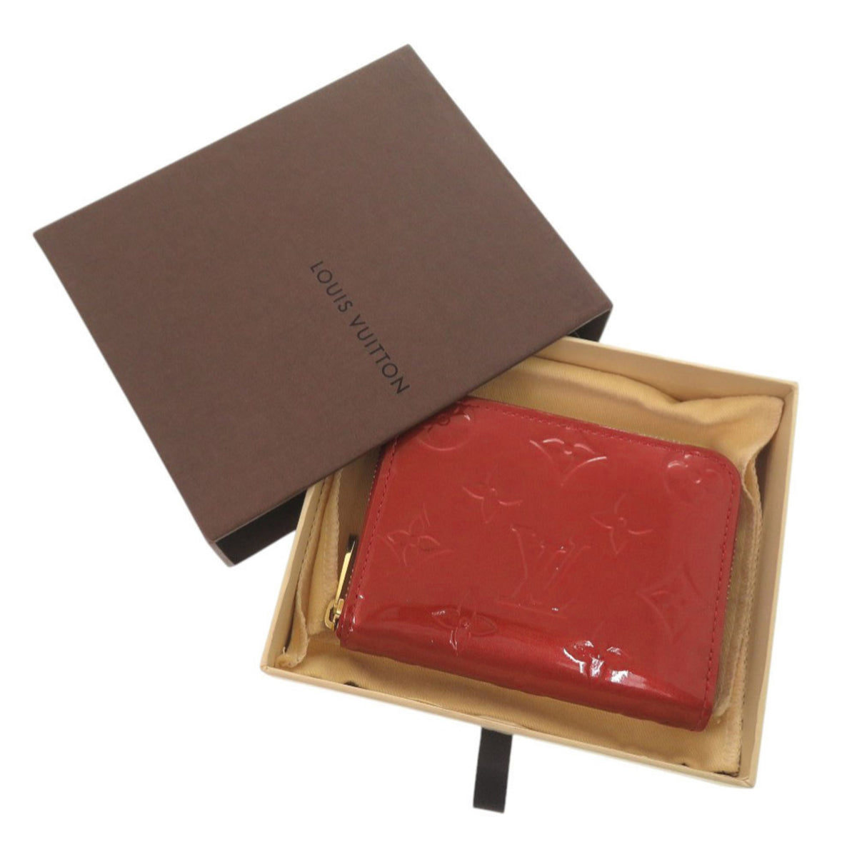 Louis Vuitton Red Color Monogram Vernis Coin Purse/Coin Case (Pre-Owned)