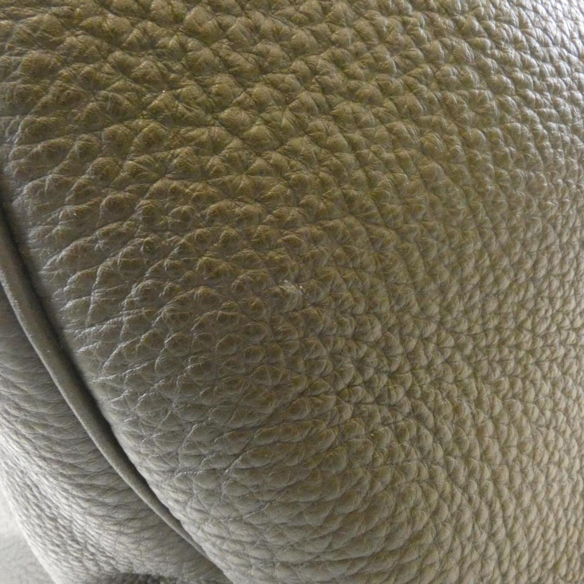 Hermes Green Olive Vert Taurillon Clemence Leather Boston Bag (Pre-Owned)