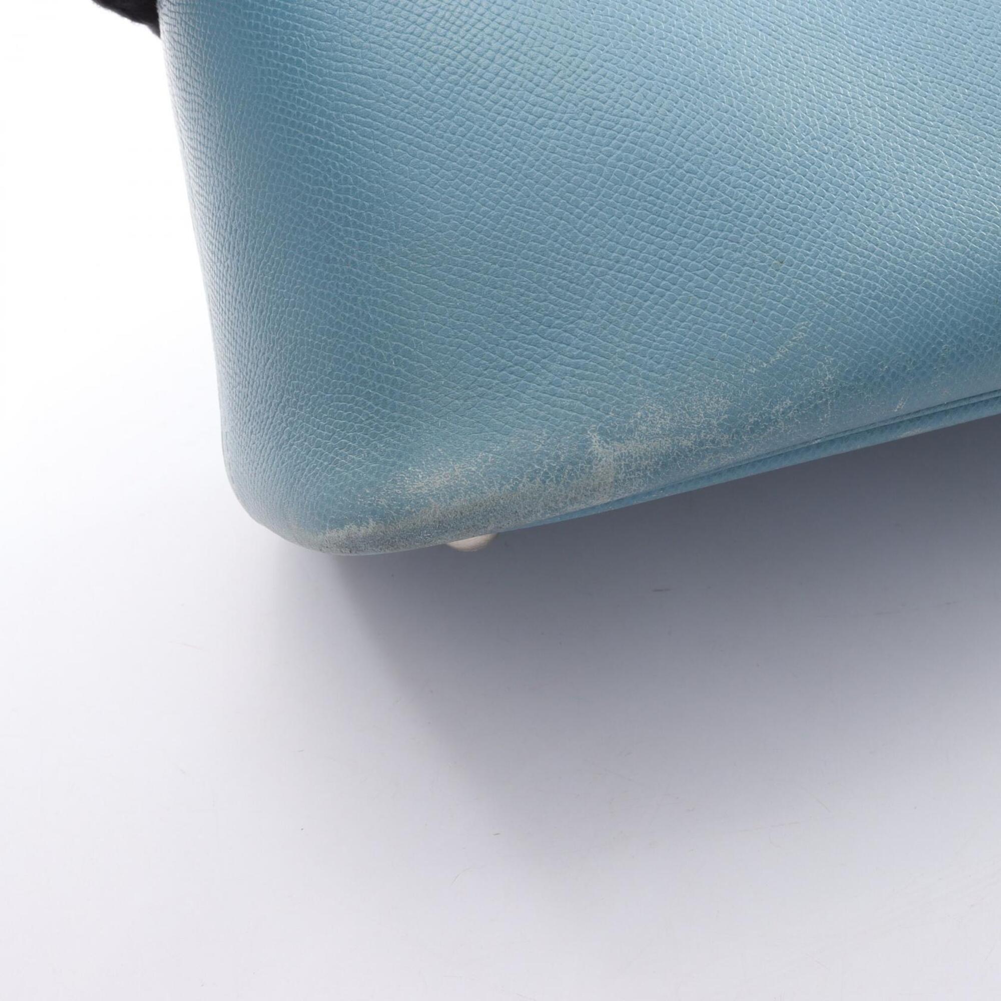 Hermes Blue Blue Jean Epsom Leather Leather Handbag (Pre-Owned)