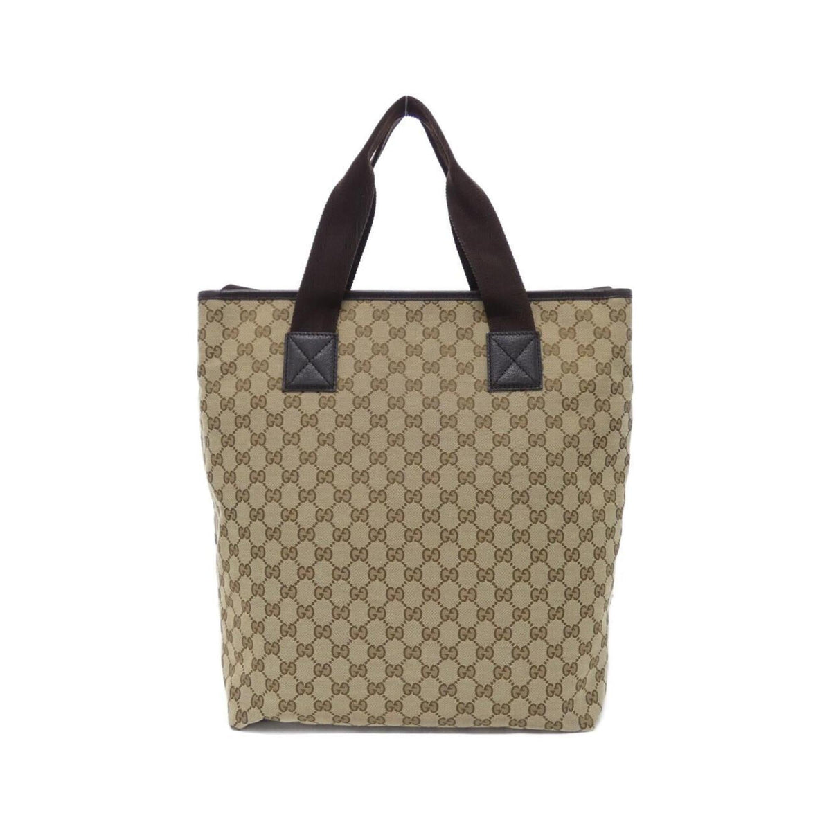 Gucci Beige Brown Gg Canvas Handbag (Pre-Owned)