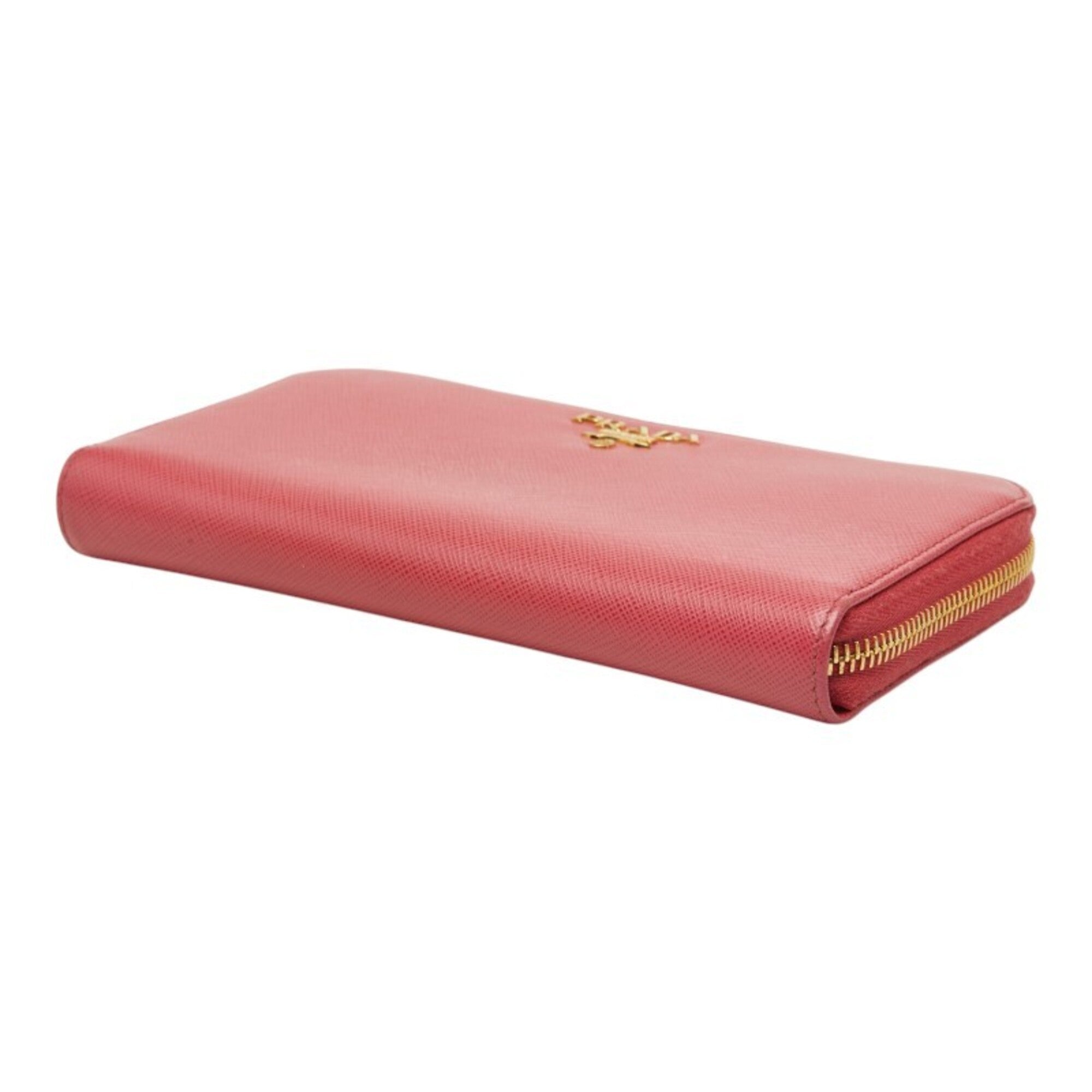 Prada Pink Leather Long Wallet (Bi-Fold) (Pre-Owned)