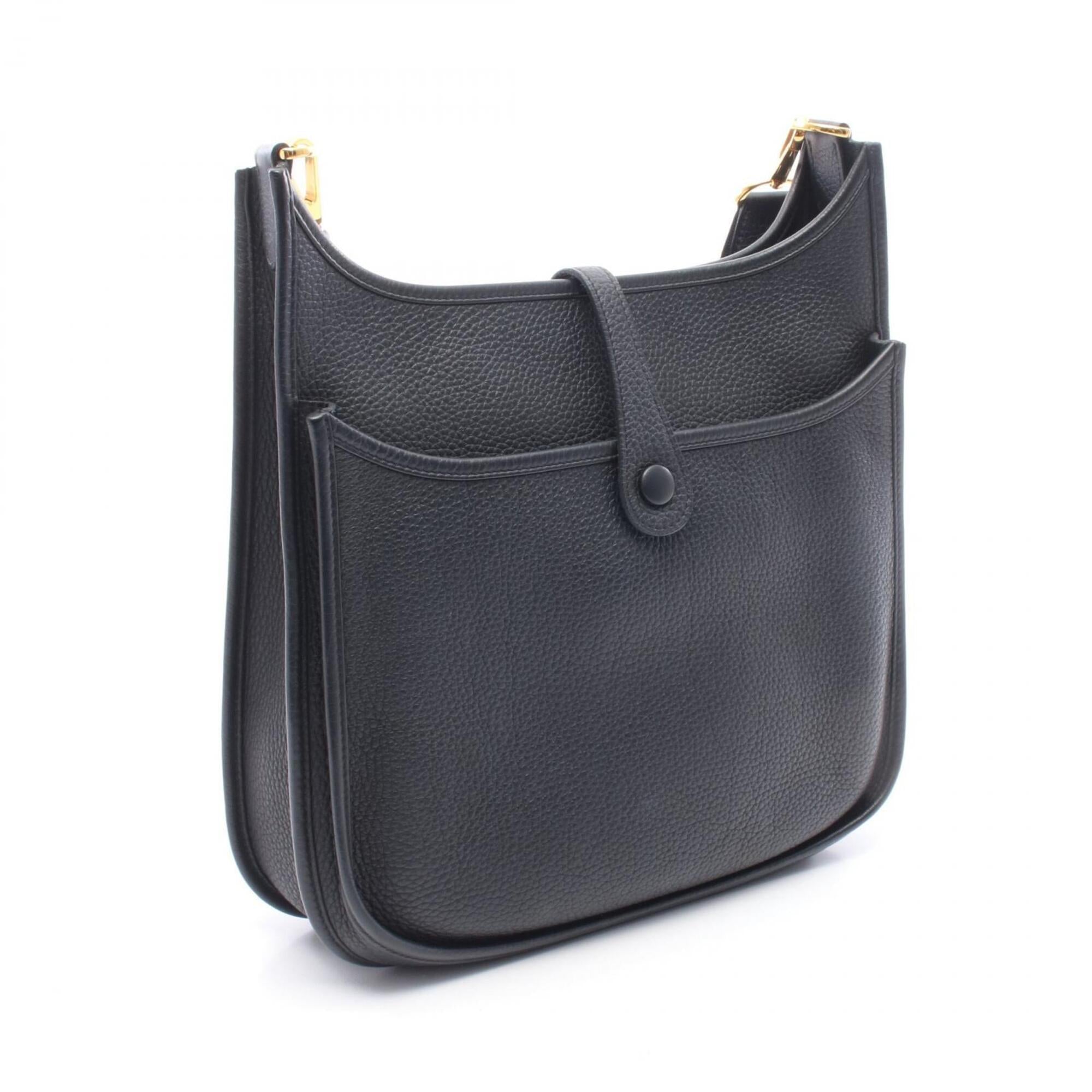 Hermes Black Taurillon Clemence Leather Handbag Shoulder Bag (Pre-Owned)