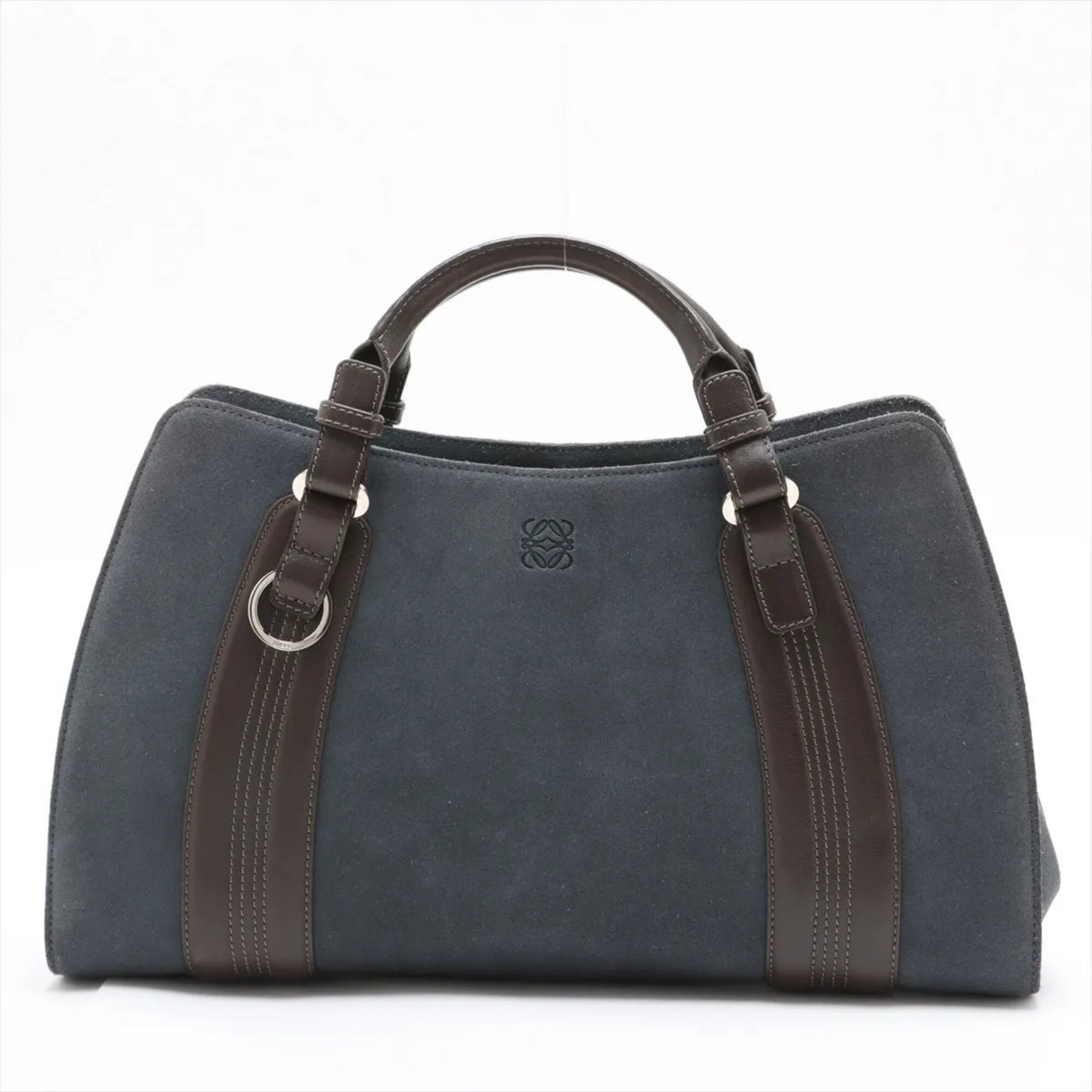 Loewe Blue Brown Leather Handbag Tote Bag (Pre-Owned)