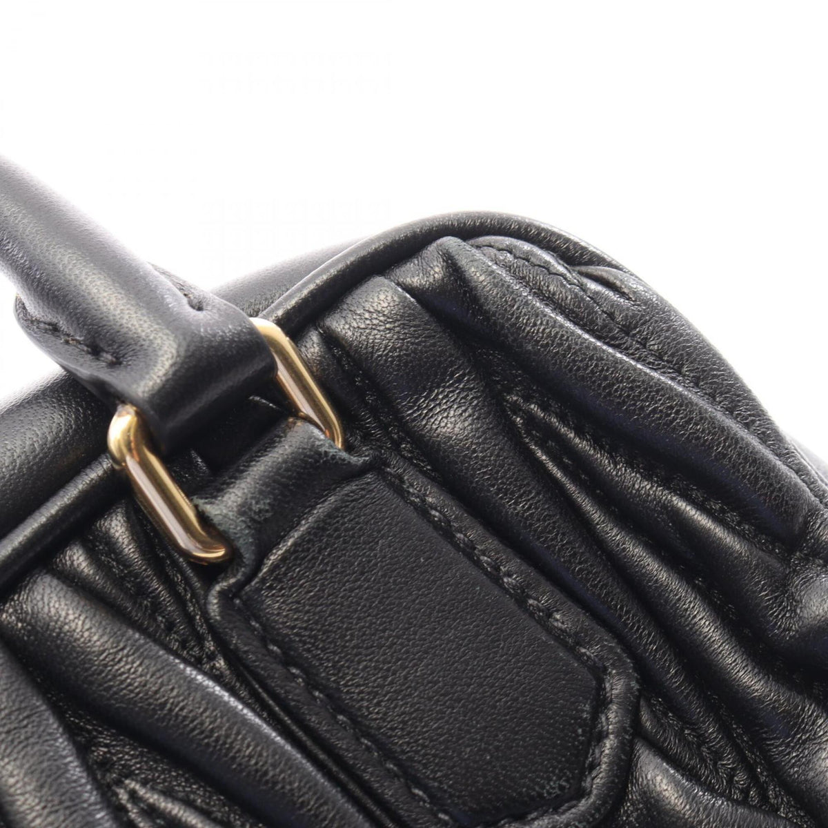 Miu Miu Matelasse Black Leather Handbag (Pre-Owned)