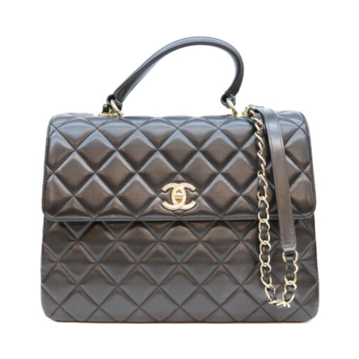 Chanel Black Leather Shoulder Bag (Pre-Owned)