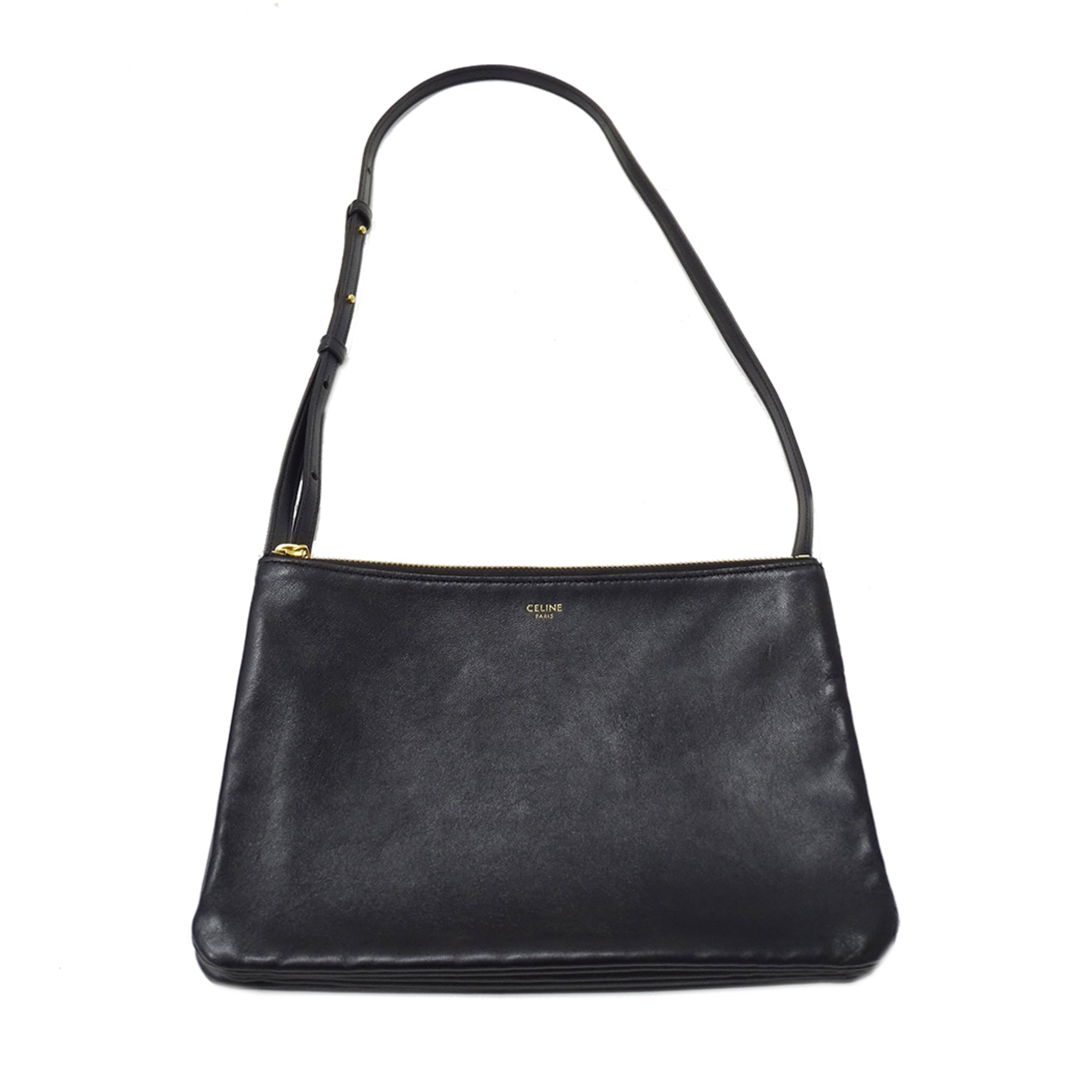 Celine Black Leather Handbag Shoulder Bag (Pre-Owned)