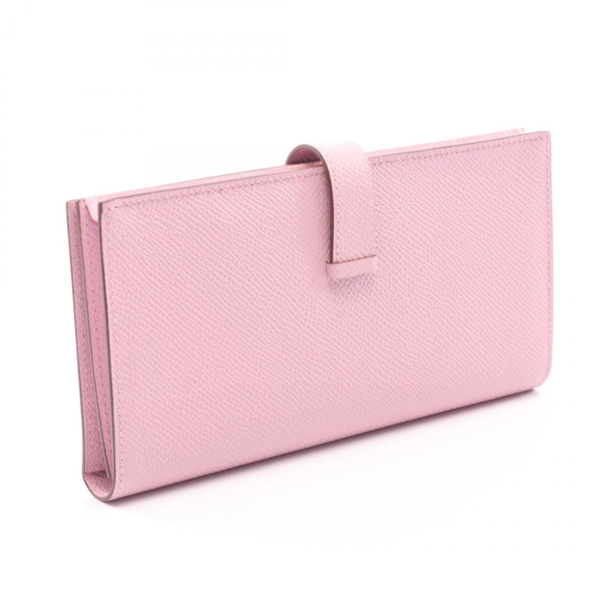Hermes Pink Epsom Leather Long Wallet (Bi-Fold) (Pre-Owned)