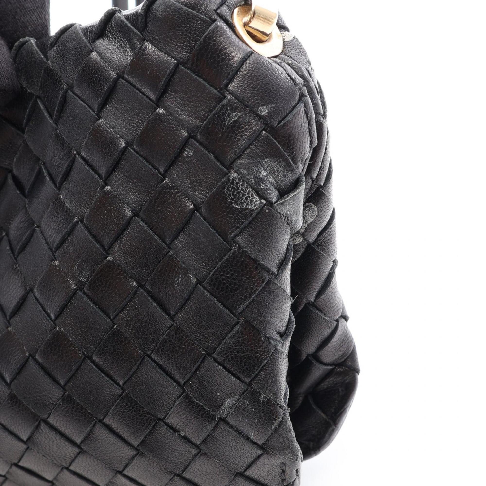 Bottega Veneta Black Intrecciato Handbag (Pre-Owned)