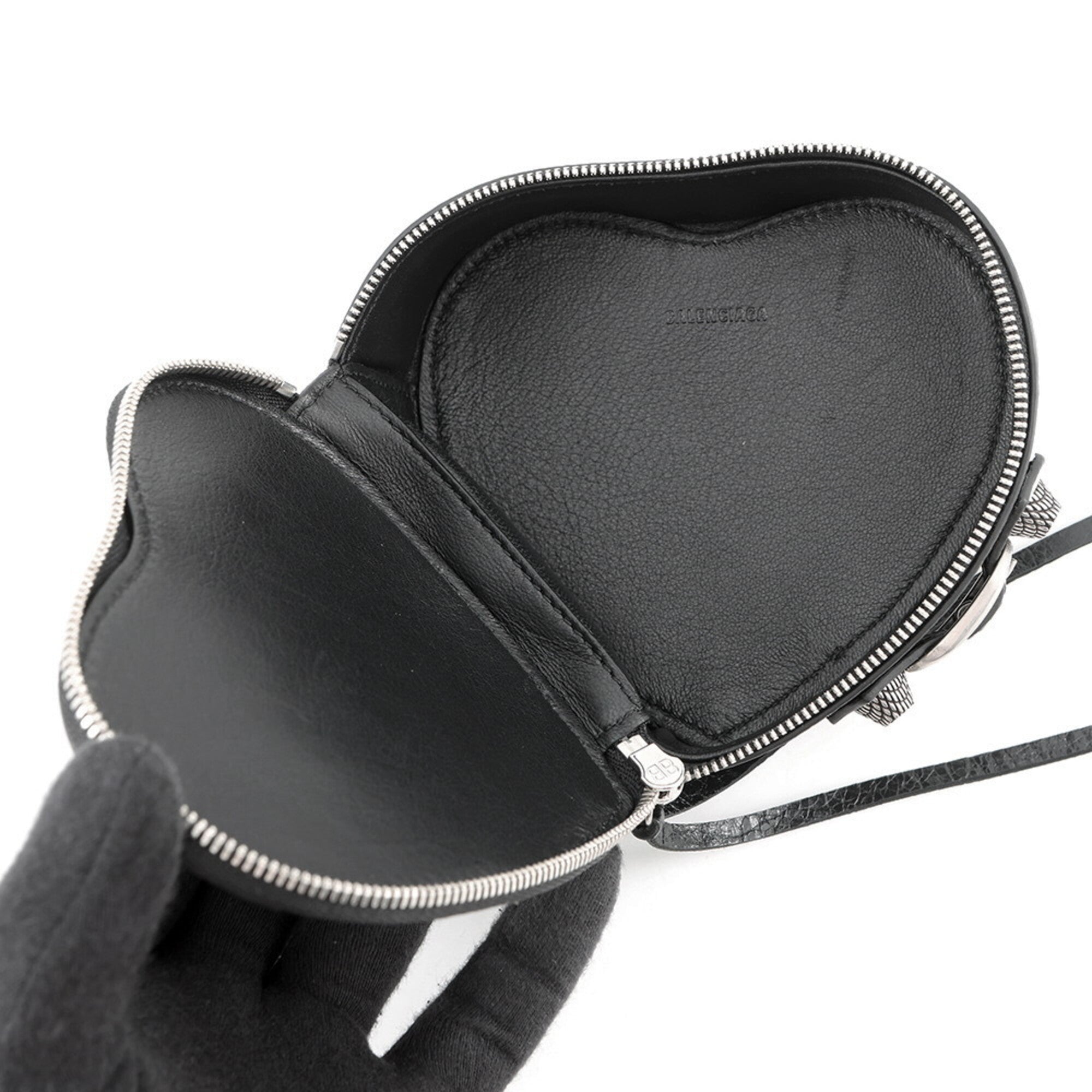 Balenciaga Black Leather Handbag Pouch (Pre-Owned)