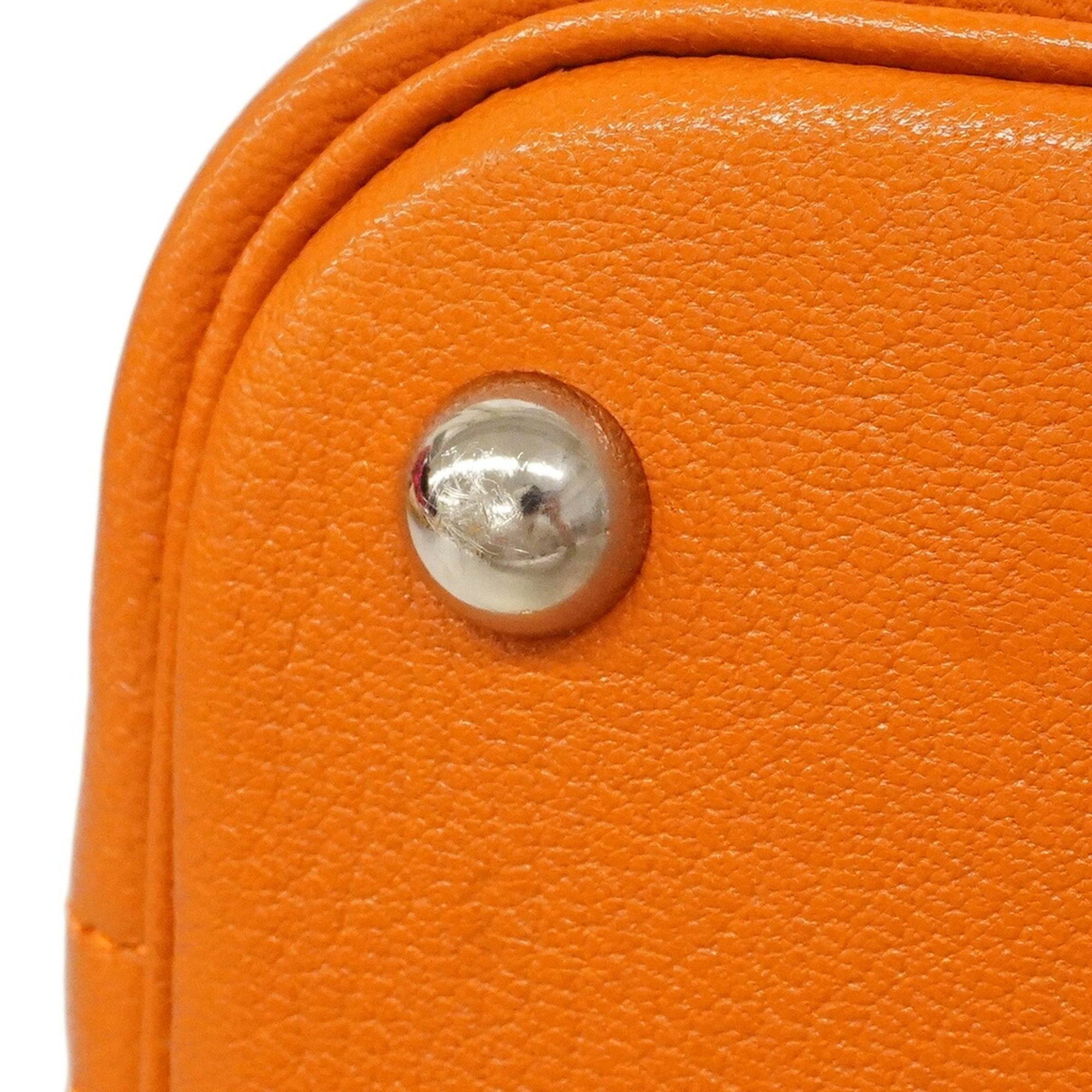 Hermes Orange Chevre Leather Handbag (Pre-Owned)