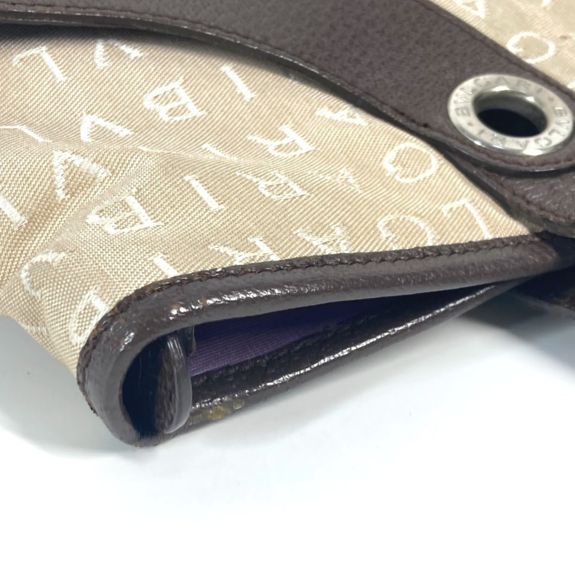 Bvlgari Beige Canvas Leather Shoulder Bag Tote Bag (Pre-Owned)
