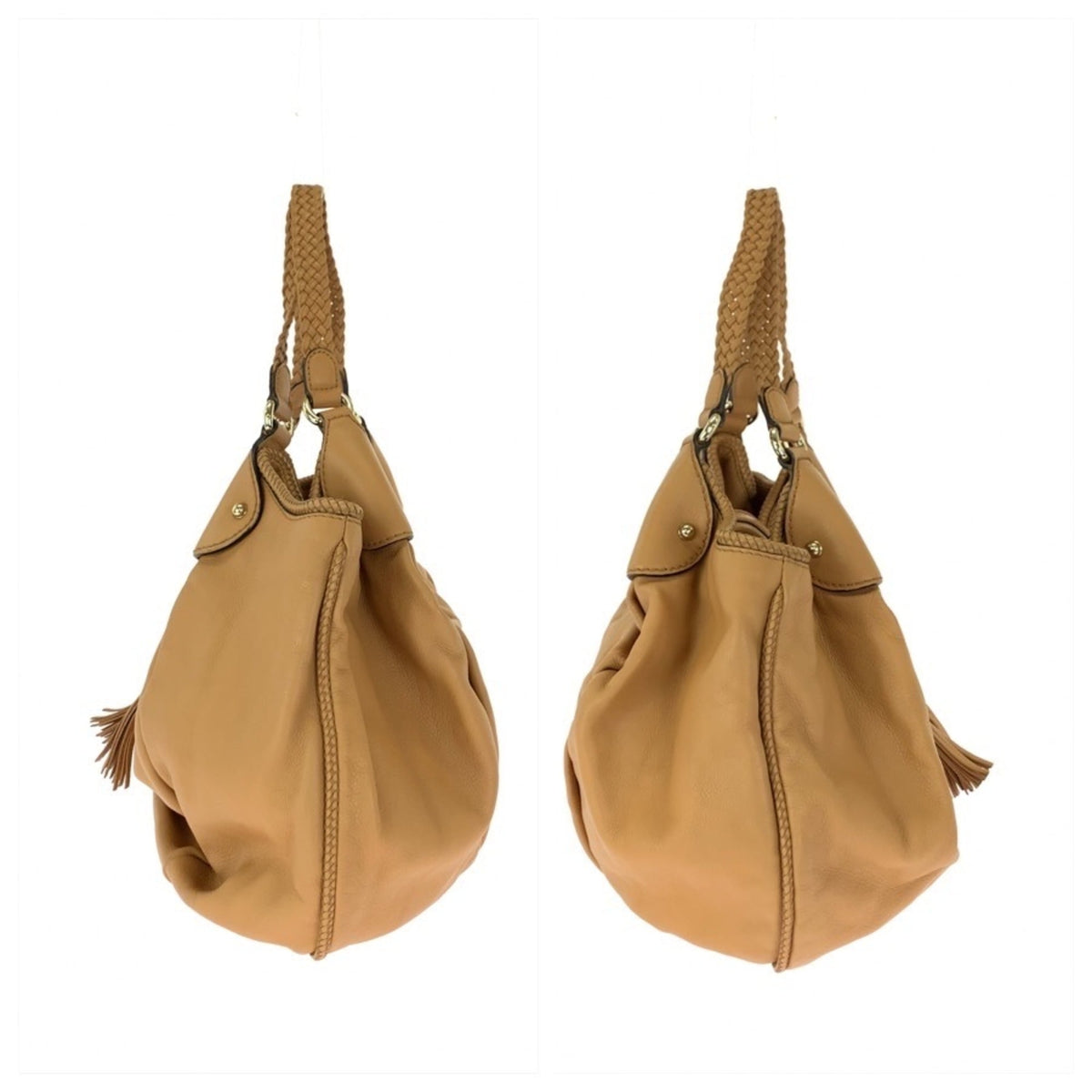 Gucci Light Brown Leather Shoulder Bag Tote Bag (Pre-Owned)