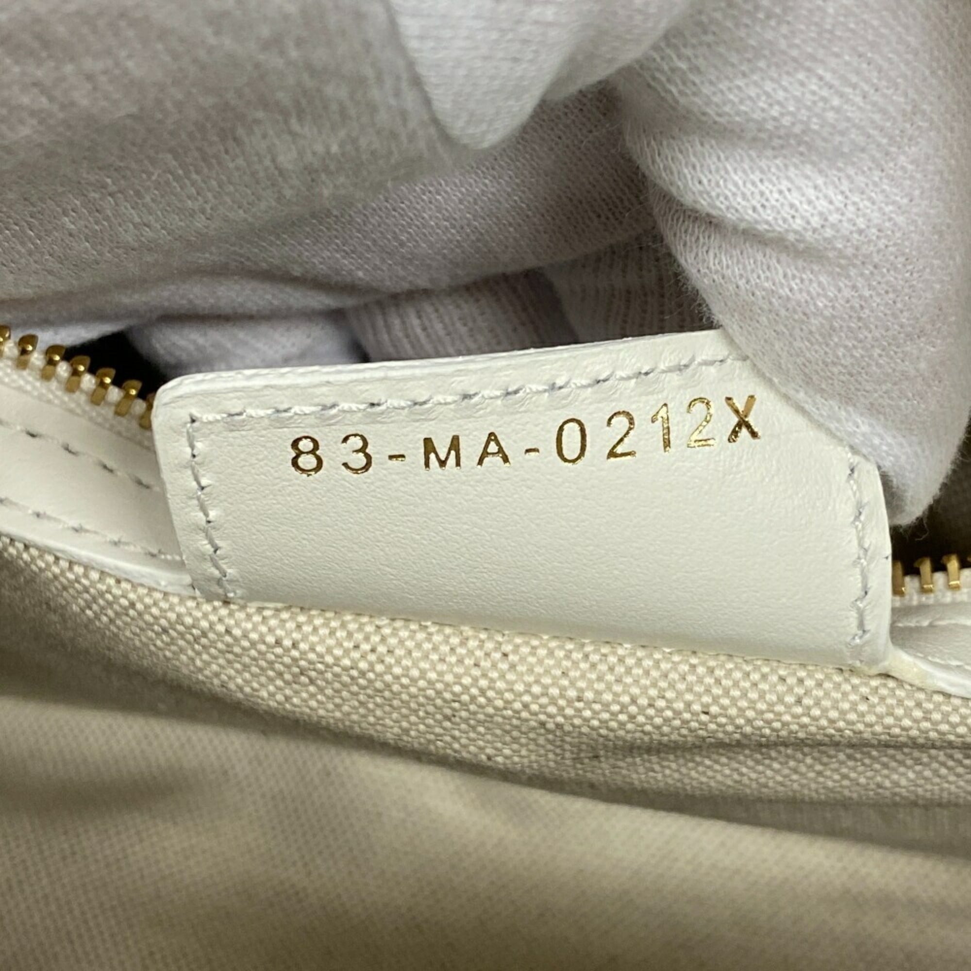 Christian Dior Navy White Leather Handbag (Pre-Owned)