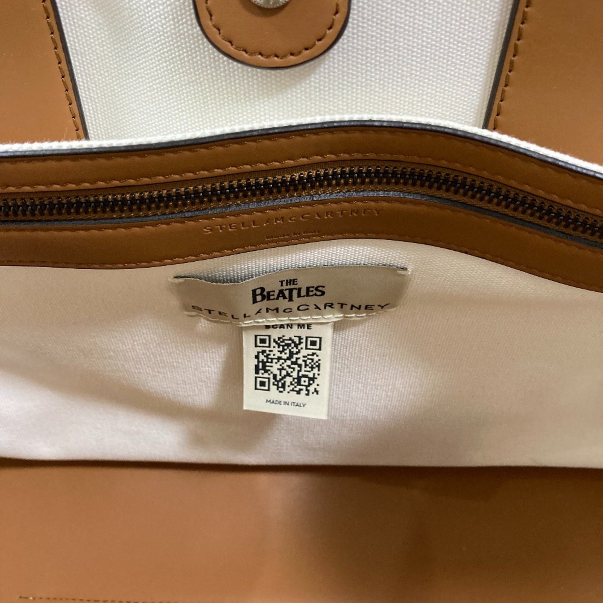 Stella Mccartney White Yellow Canvas Tote Bag (Pre-Owned)