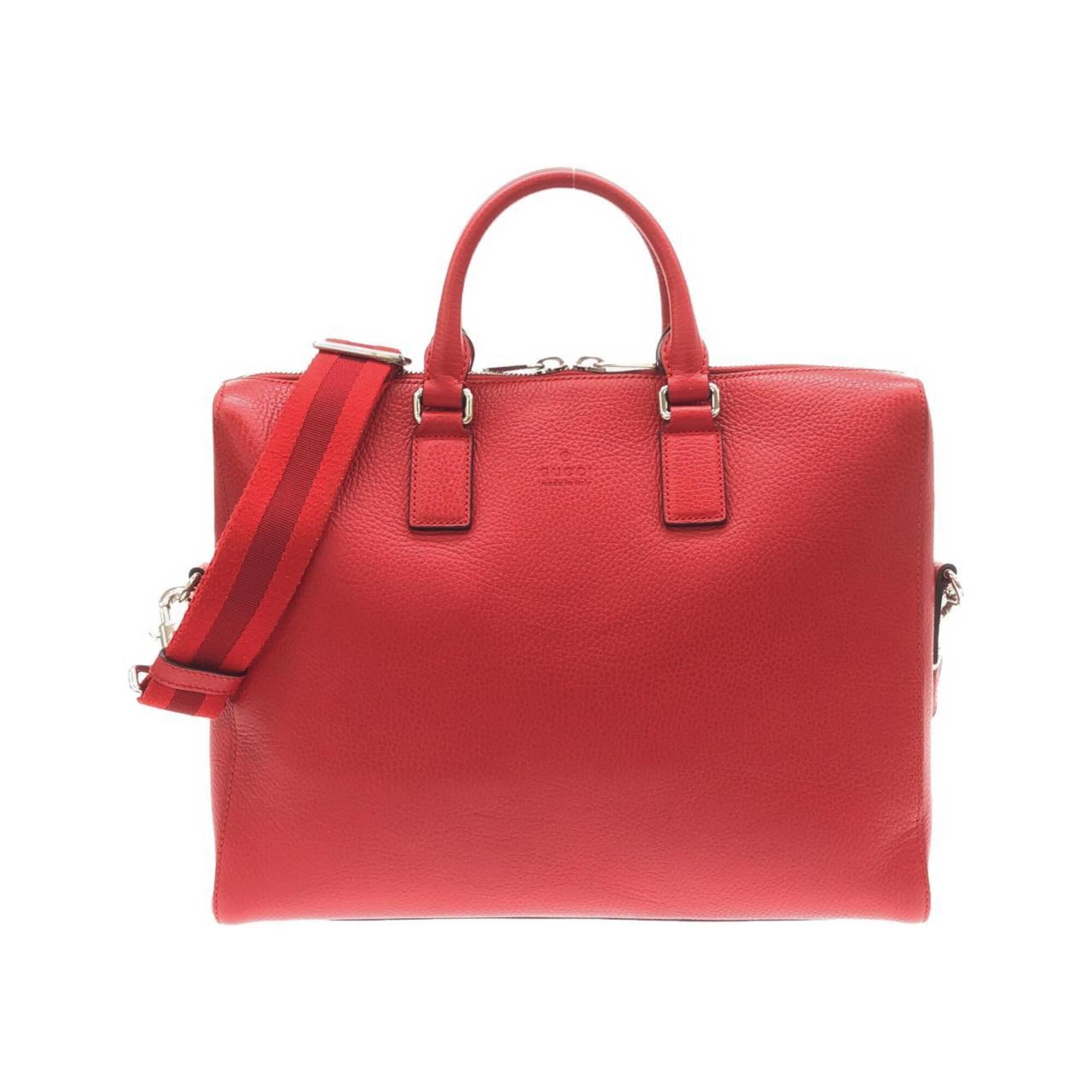 Gucci Red Color Leather Handbag (Pre-Owned)