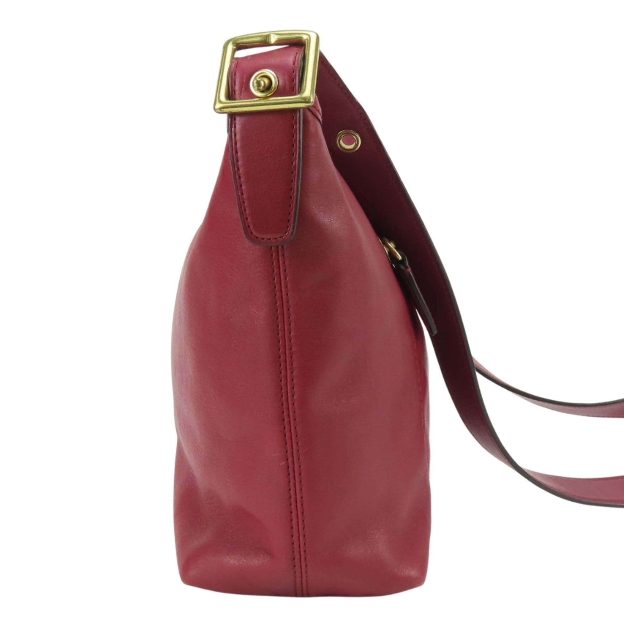 Coach Bordeaux Leather Shoulder Bag (Pre-Owned)