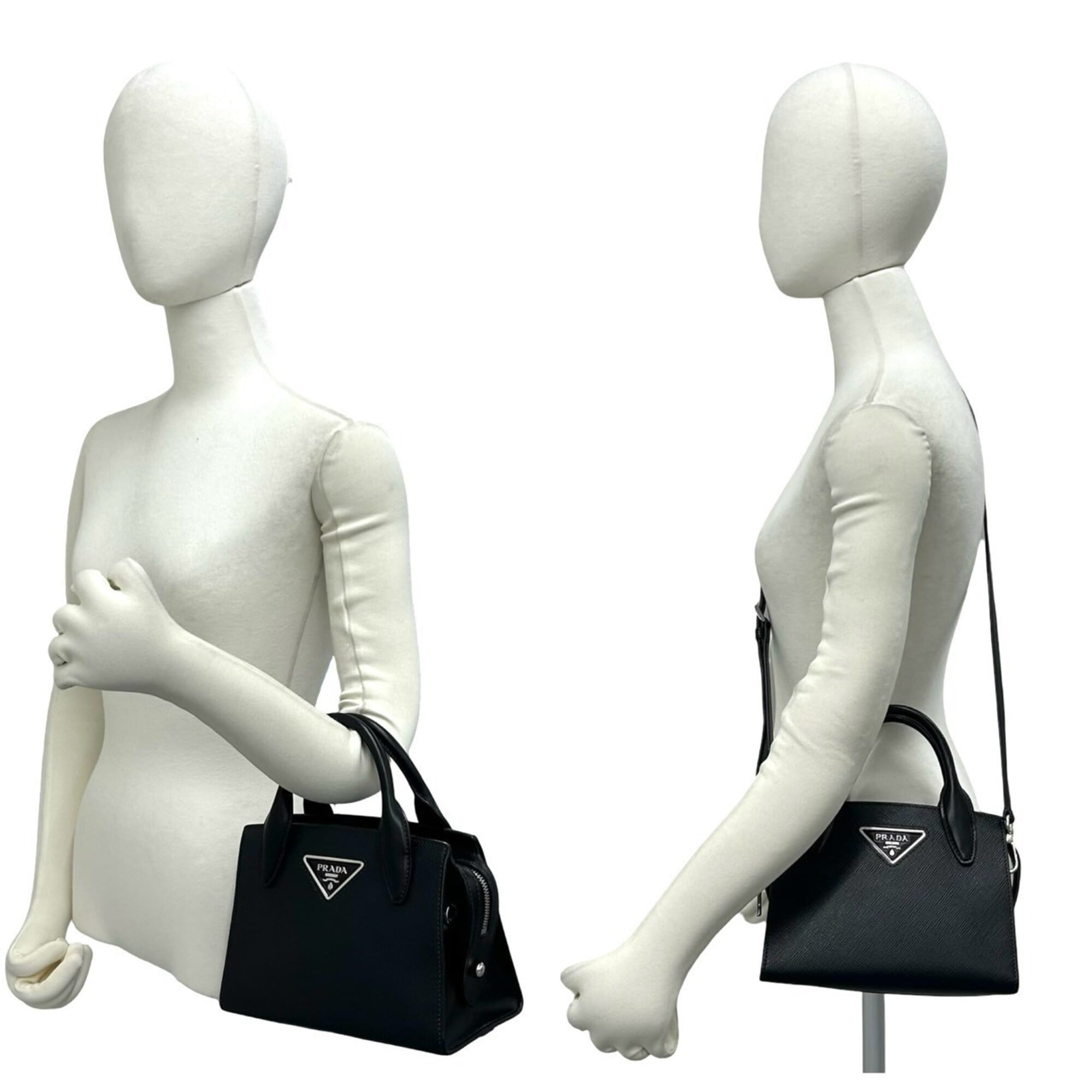 Prada Black Leather Handbag Shoulder Bag (Pre-Owned)