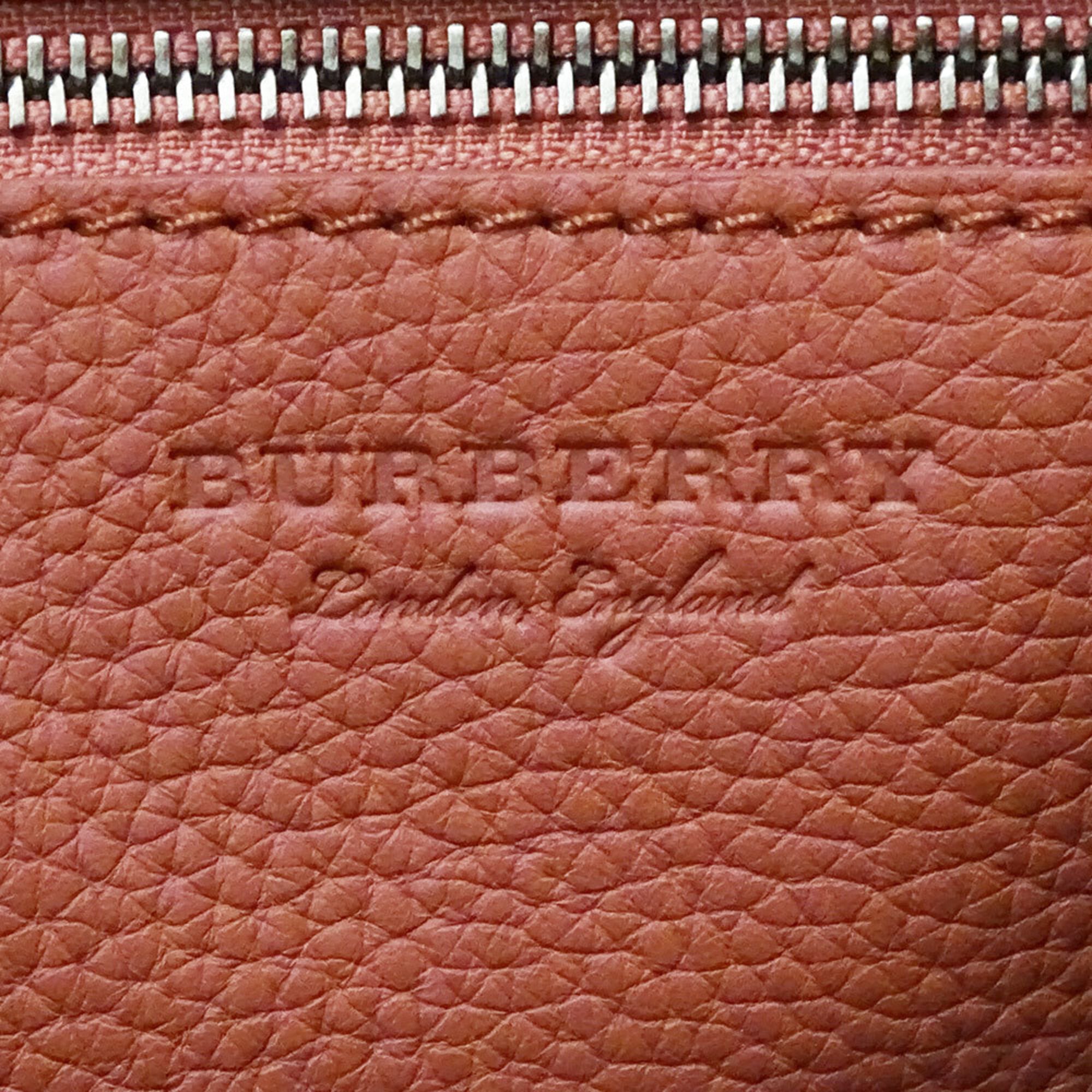 Burberry Orange Leather Handbag Tote Bag (Pre-Owned)