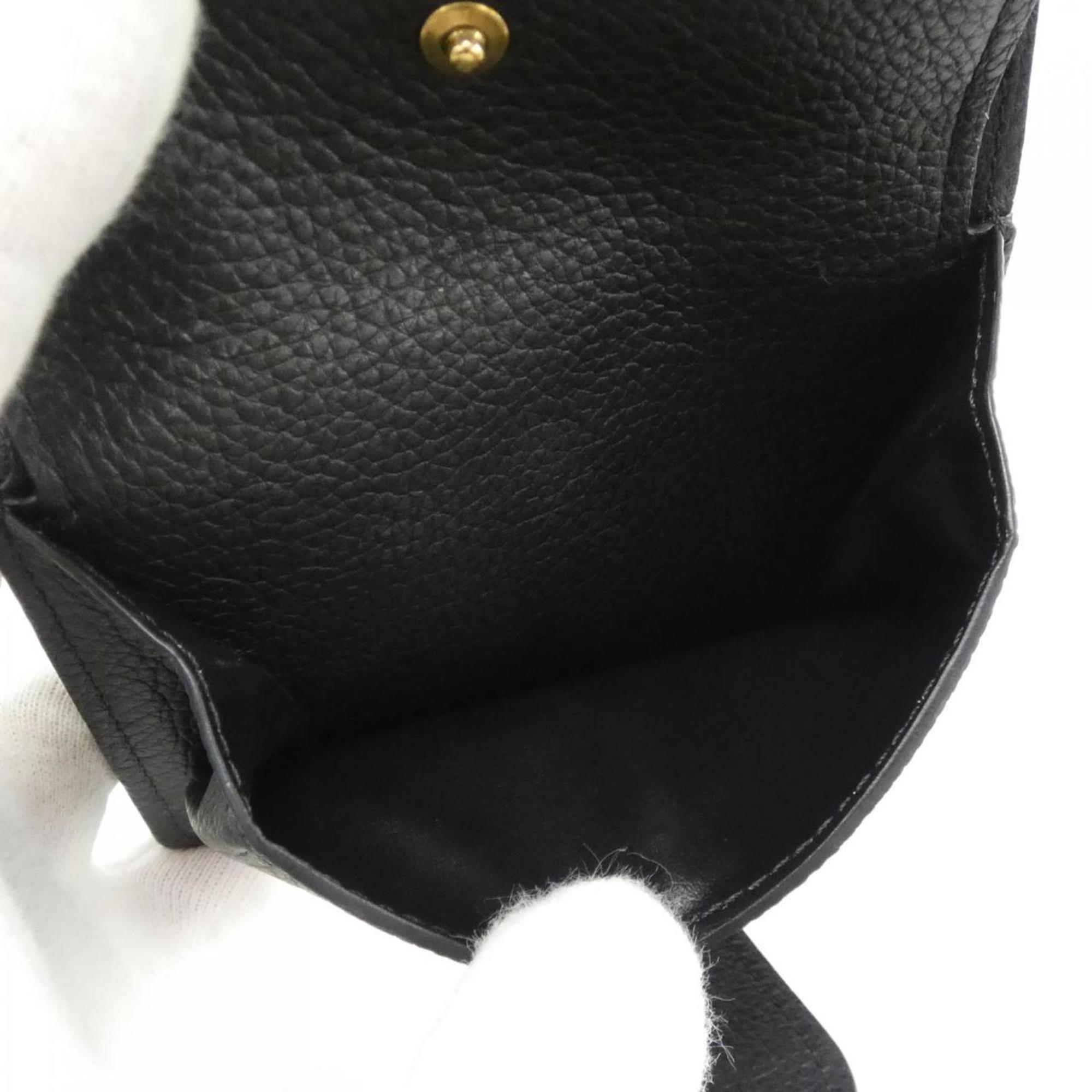 Louis Vuitton Black Leather Wallet (Bi-Fold) (Pre-Owned)